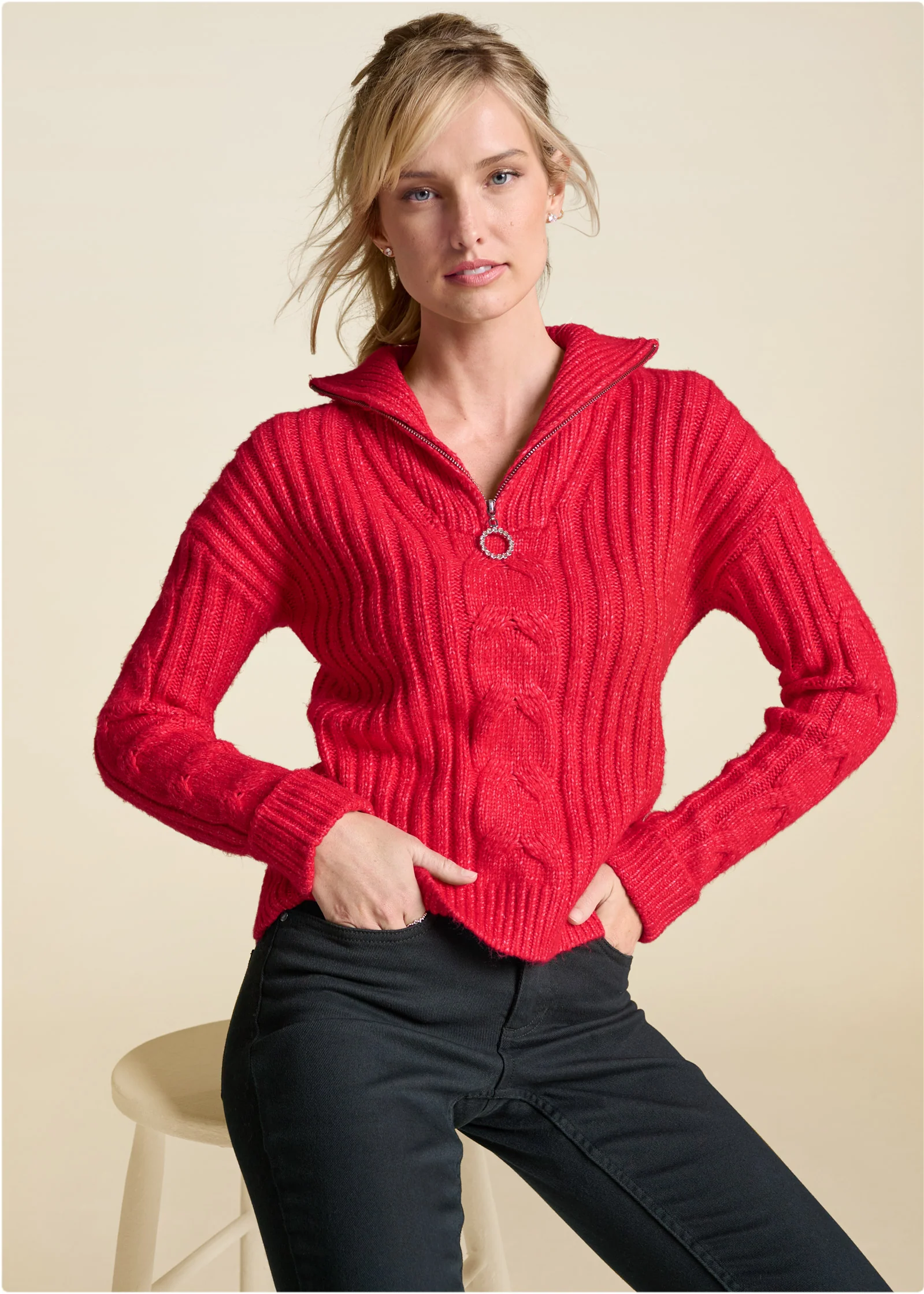 Quarter zip sweater - Red