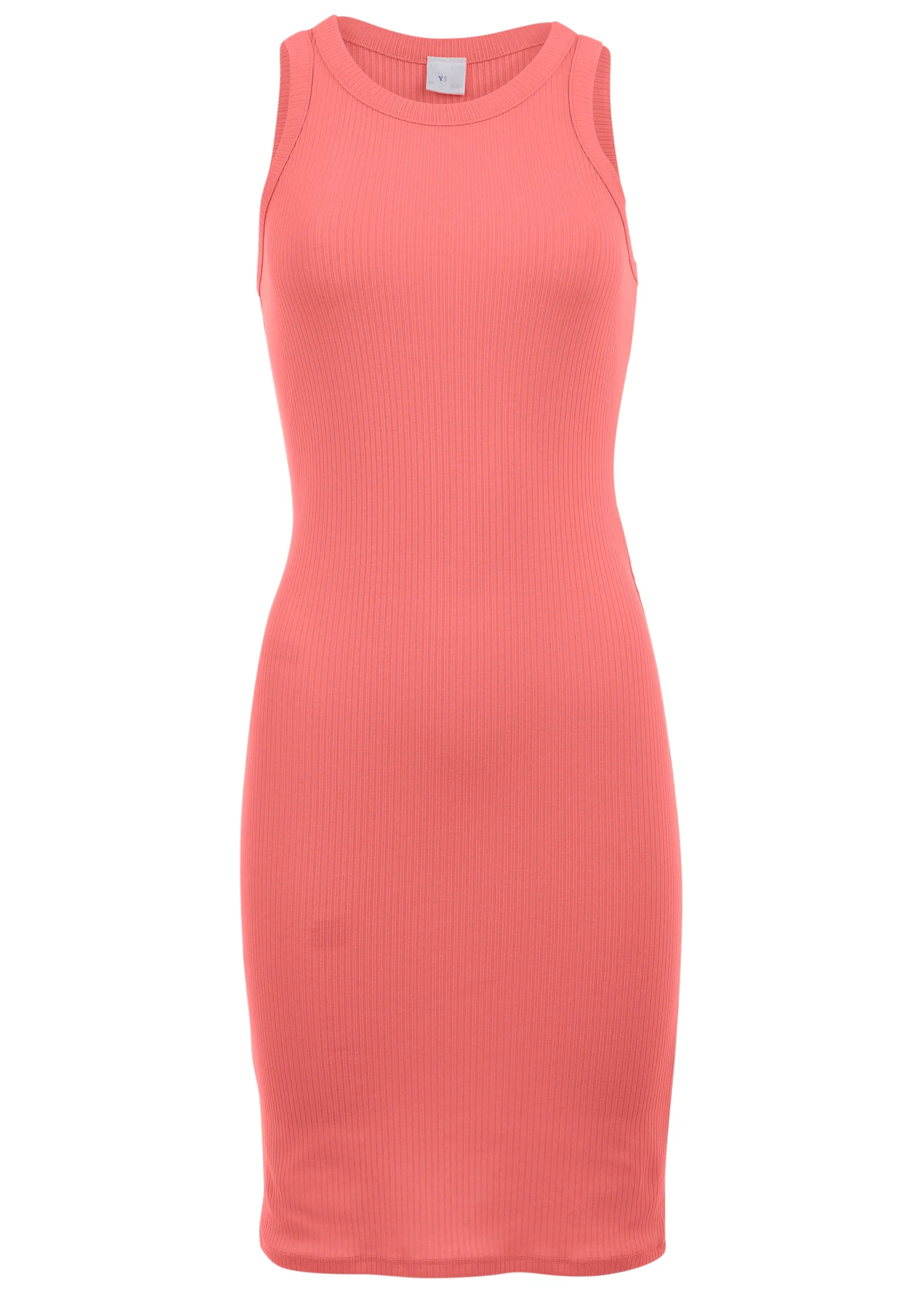 FlexRib Mini Dress - Coral
