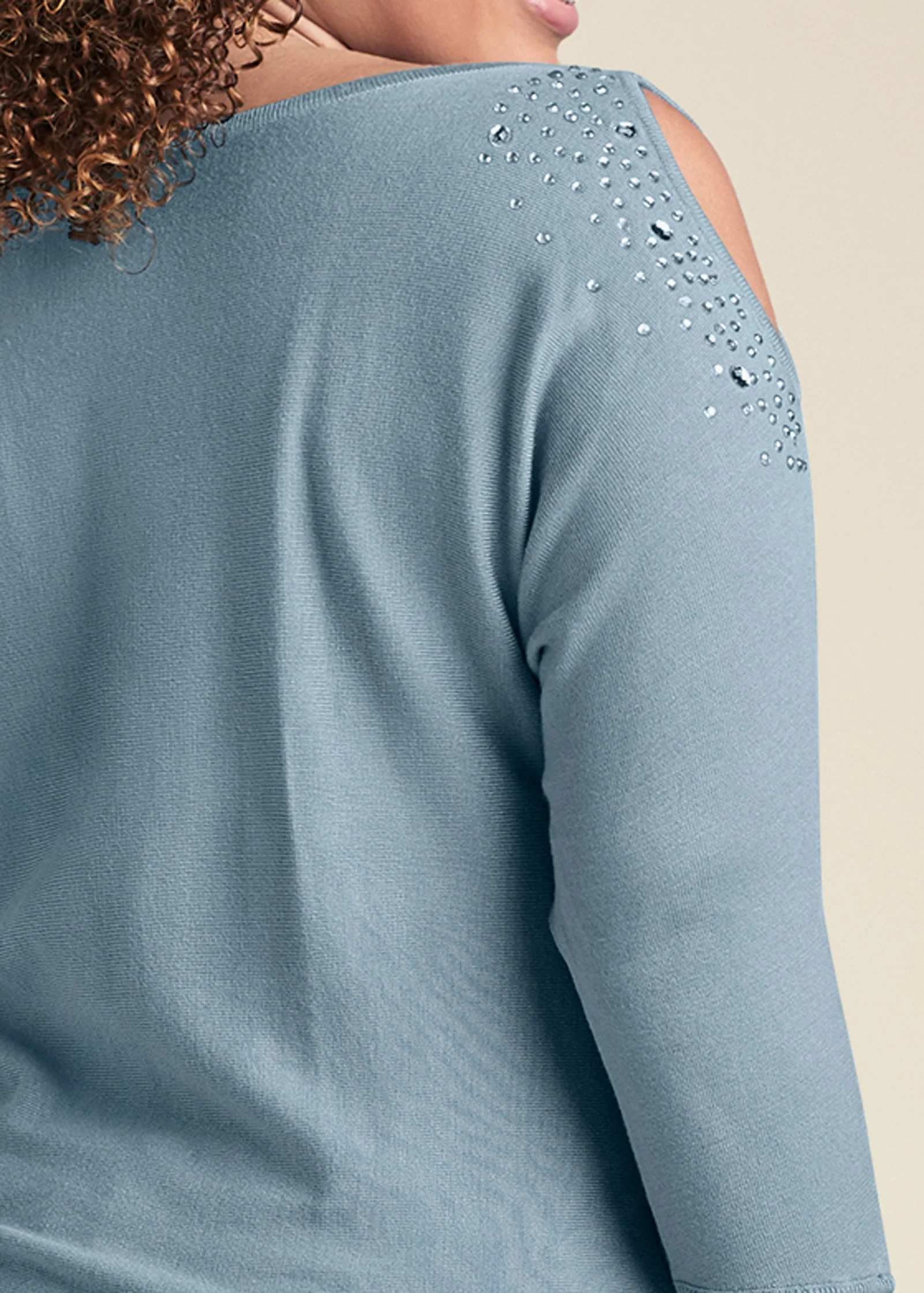 Cold-shoulder sweater - Blue