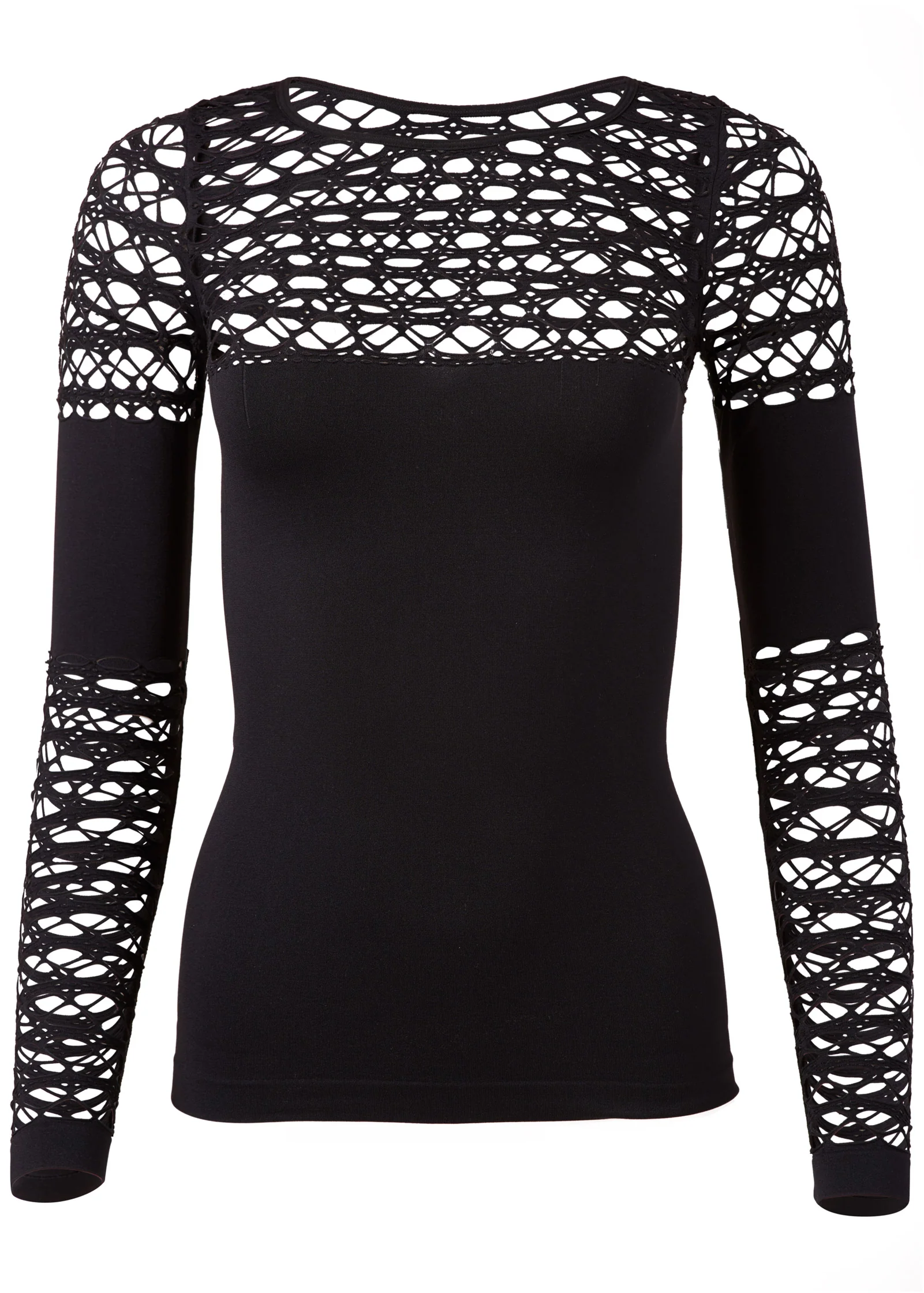 Seamless fitted cutout top - Black