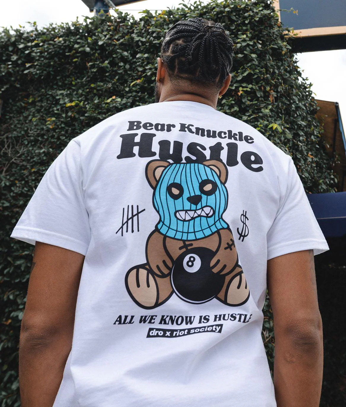 Dro x Riot Society Bear Knuckle Hustle Mens T-Shirt