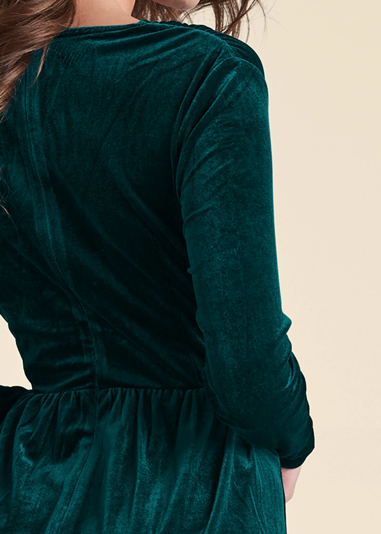 Embellished velvet dress - Green