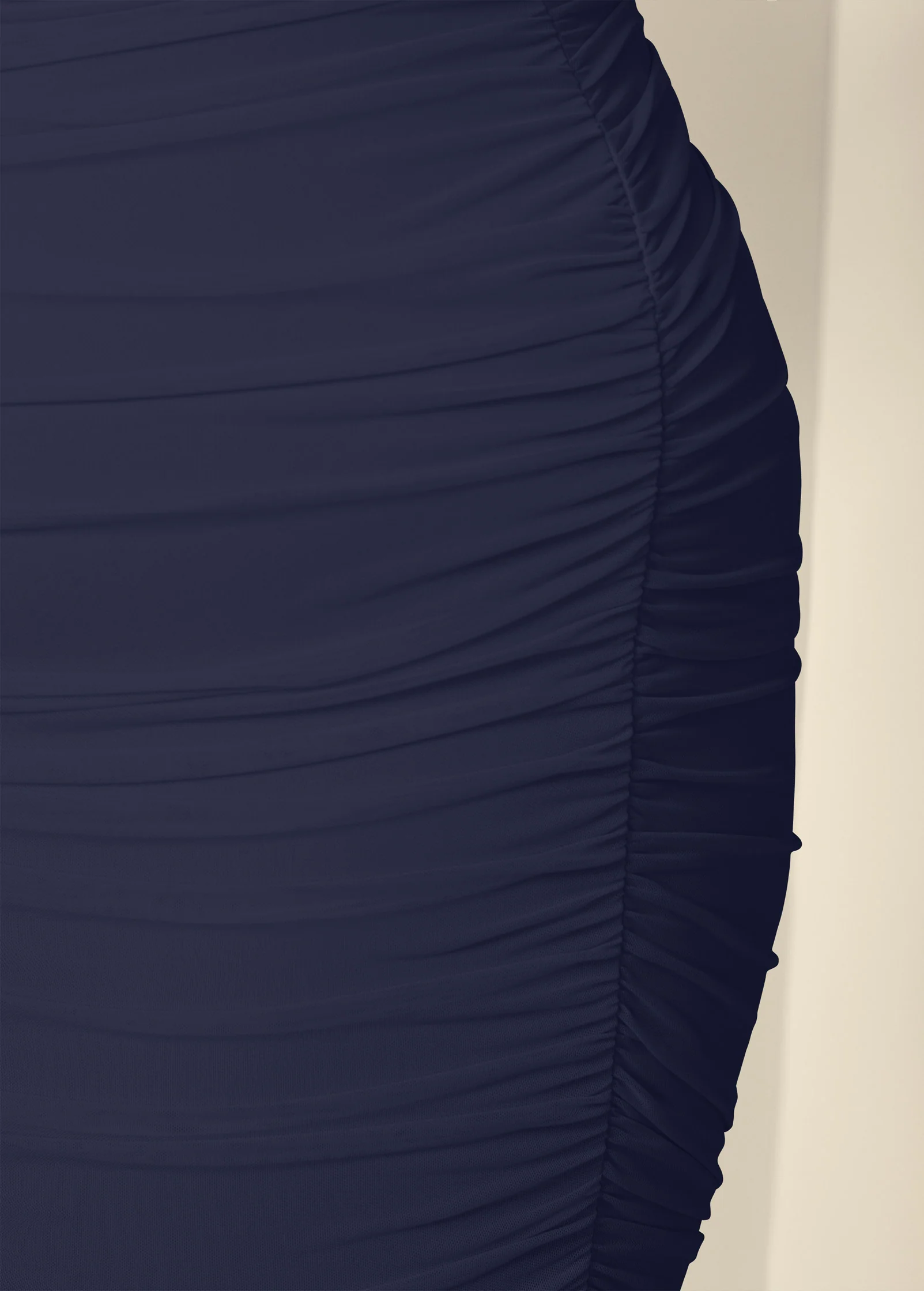Ruched mesh bodycon dress - Navy