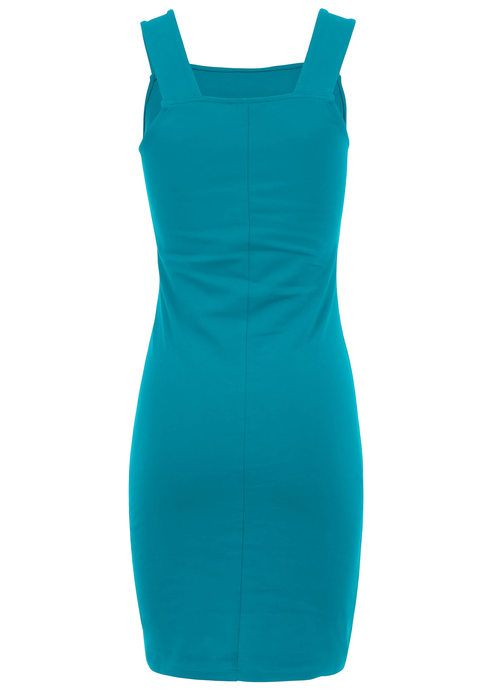 Square neck tank dress - Teal