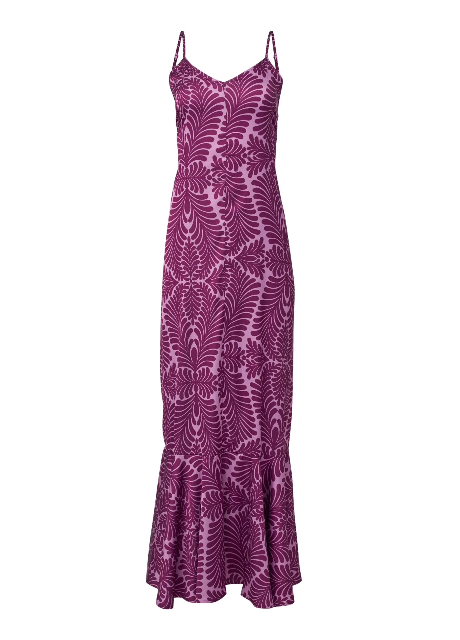 Tassel tie-back maxi dress - Purple Multi