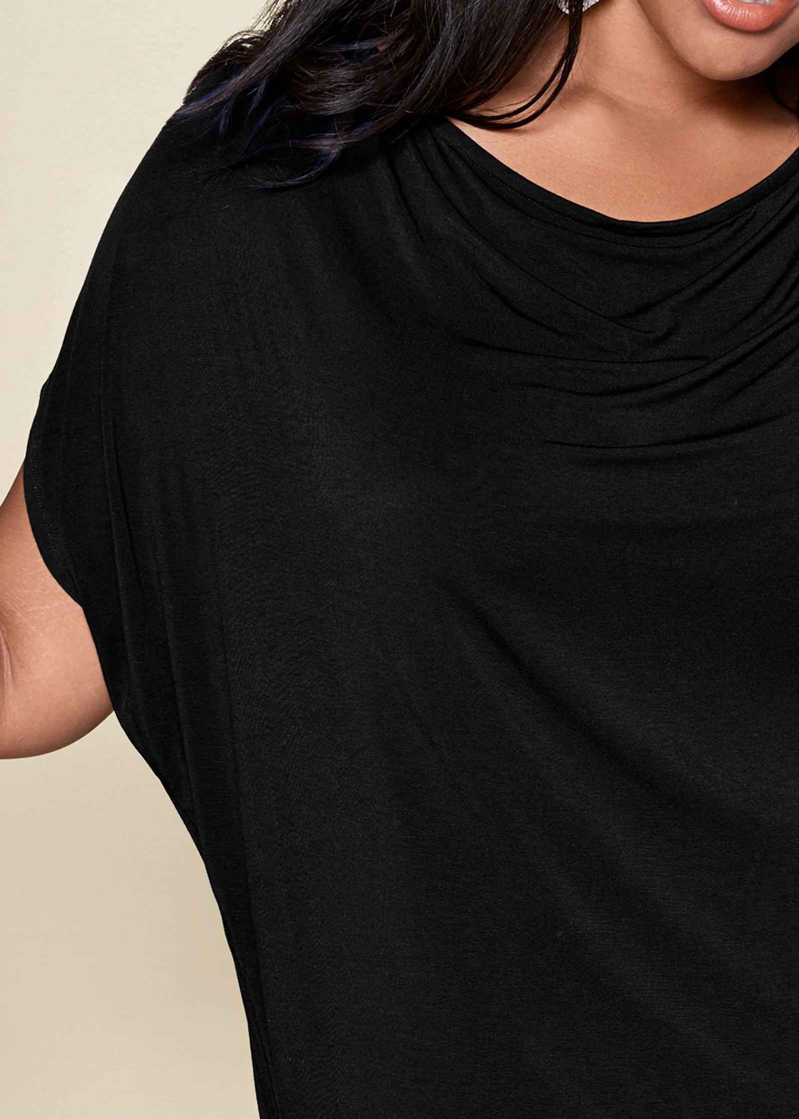 Basic flounce top - Black