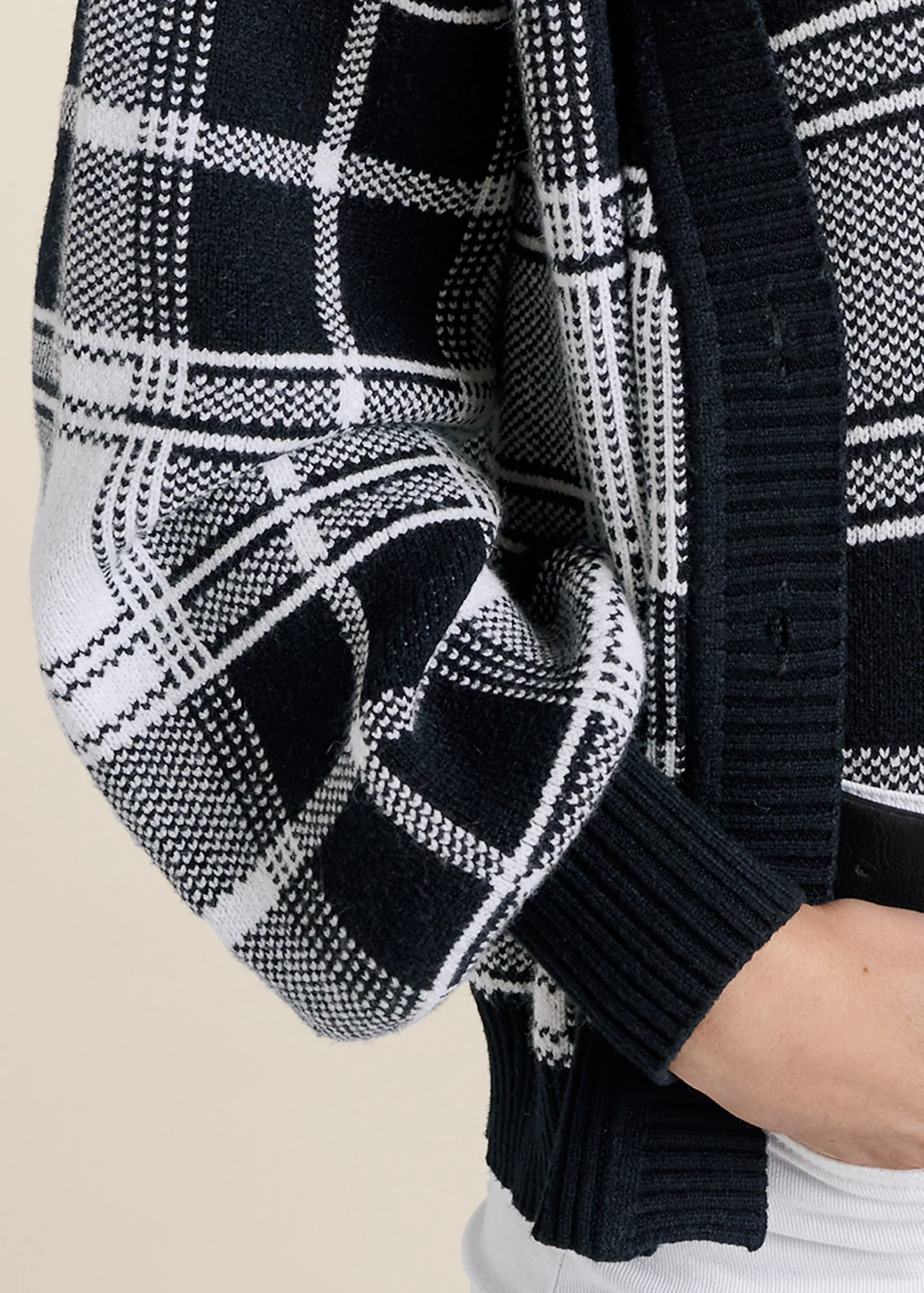 Plaid sweater set - Black & White