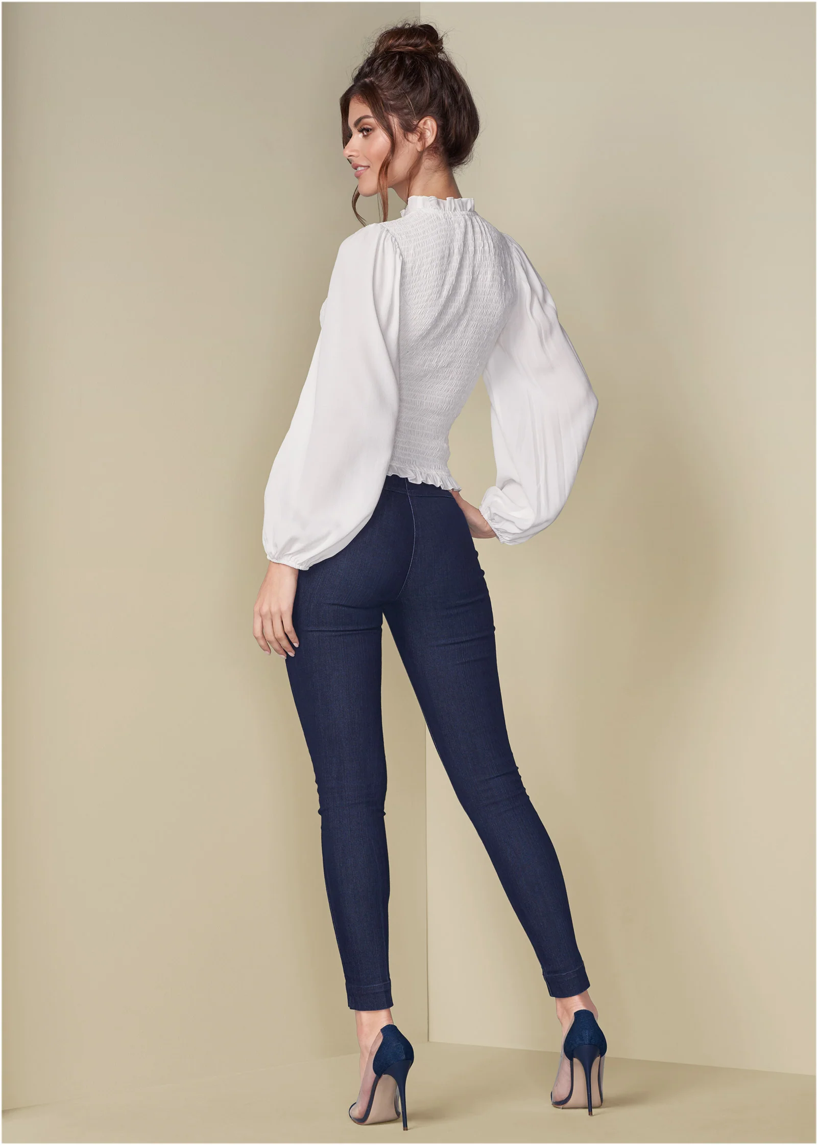 Balloon sleeve blouse - White