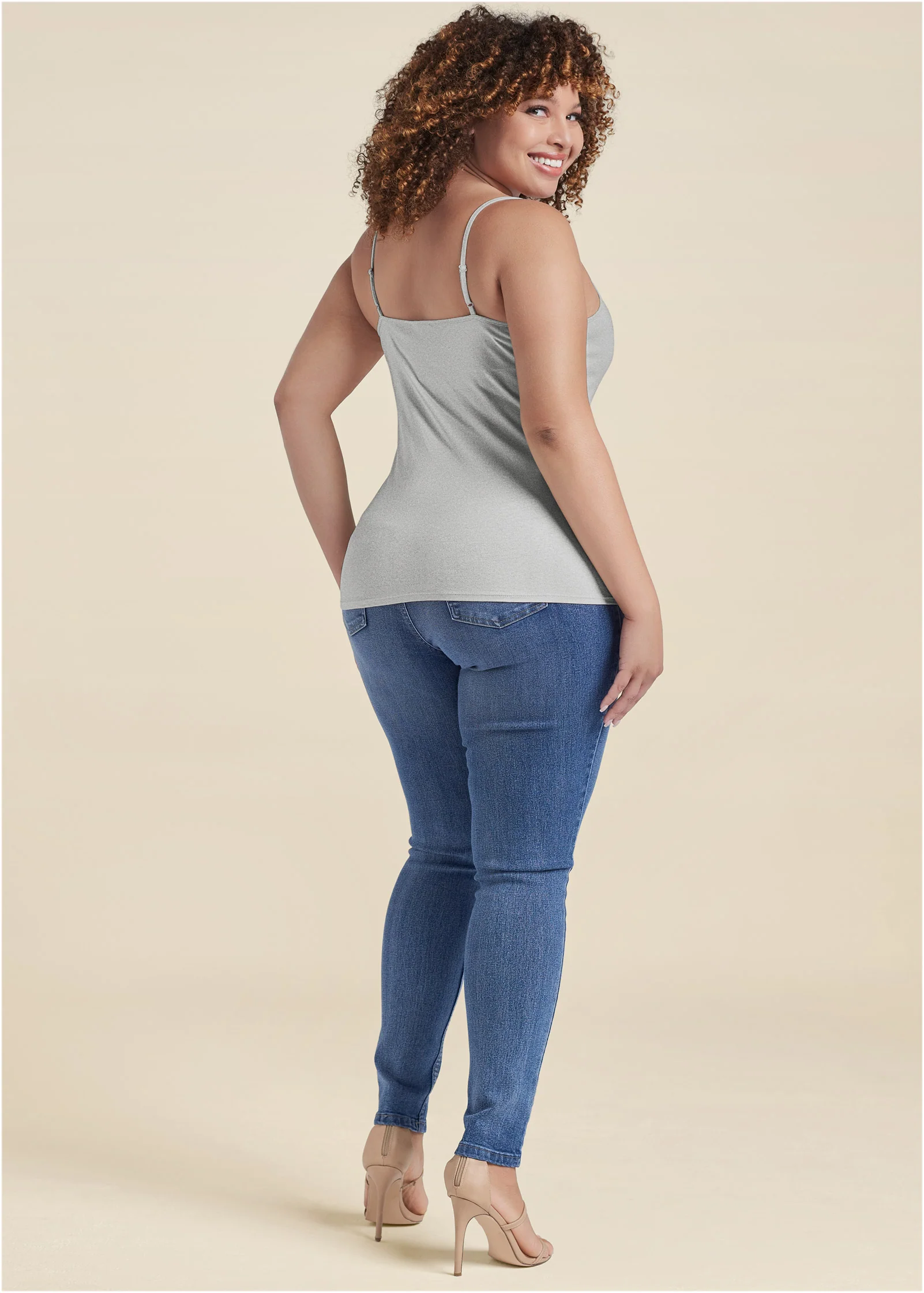 Basic cami two pack - Heather Grey & Nude