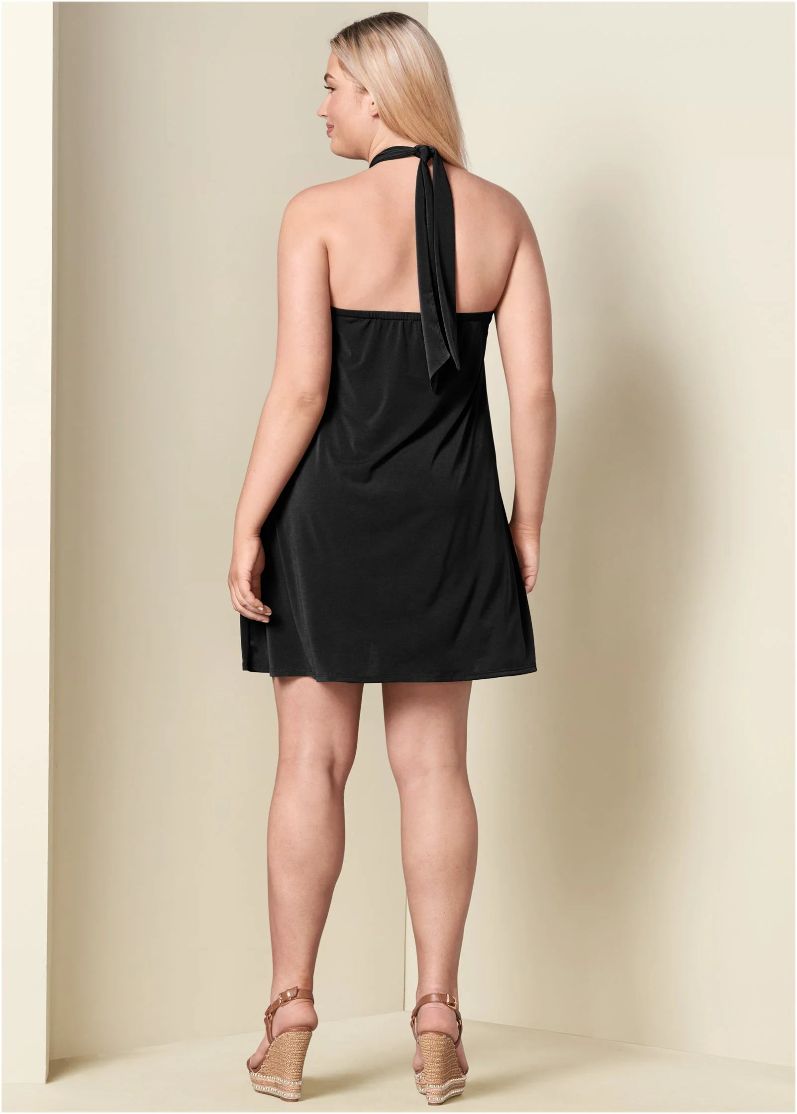 Halter tie dress - Black