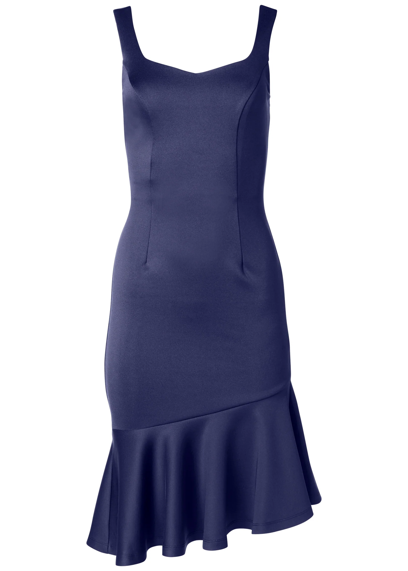 Ruffle trim detail dress - Navy