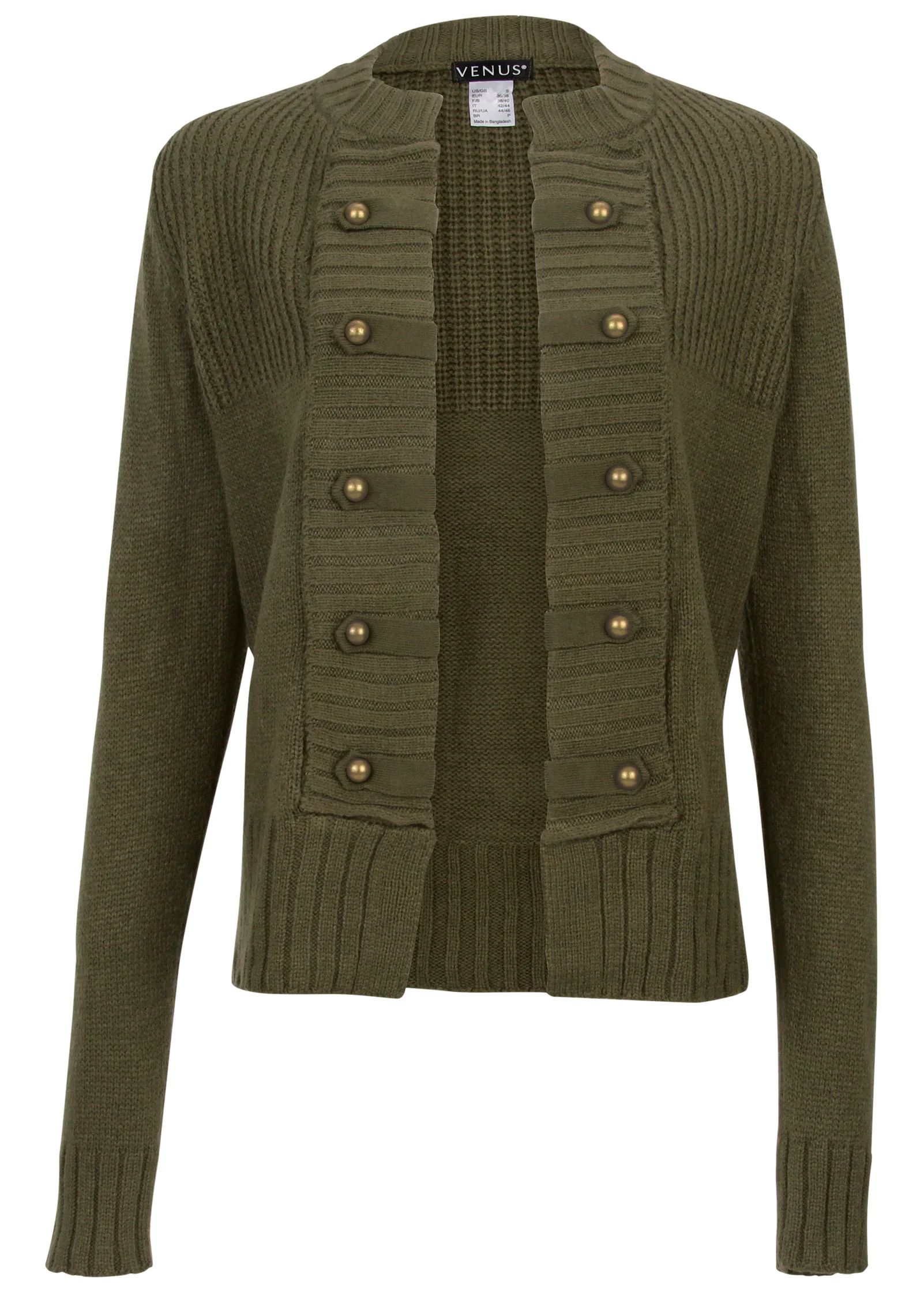 Tab button detail cardigan - Olive