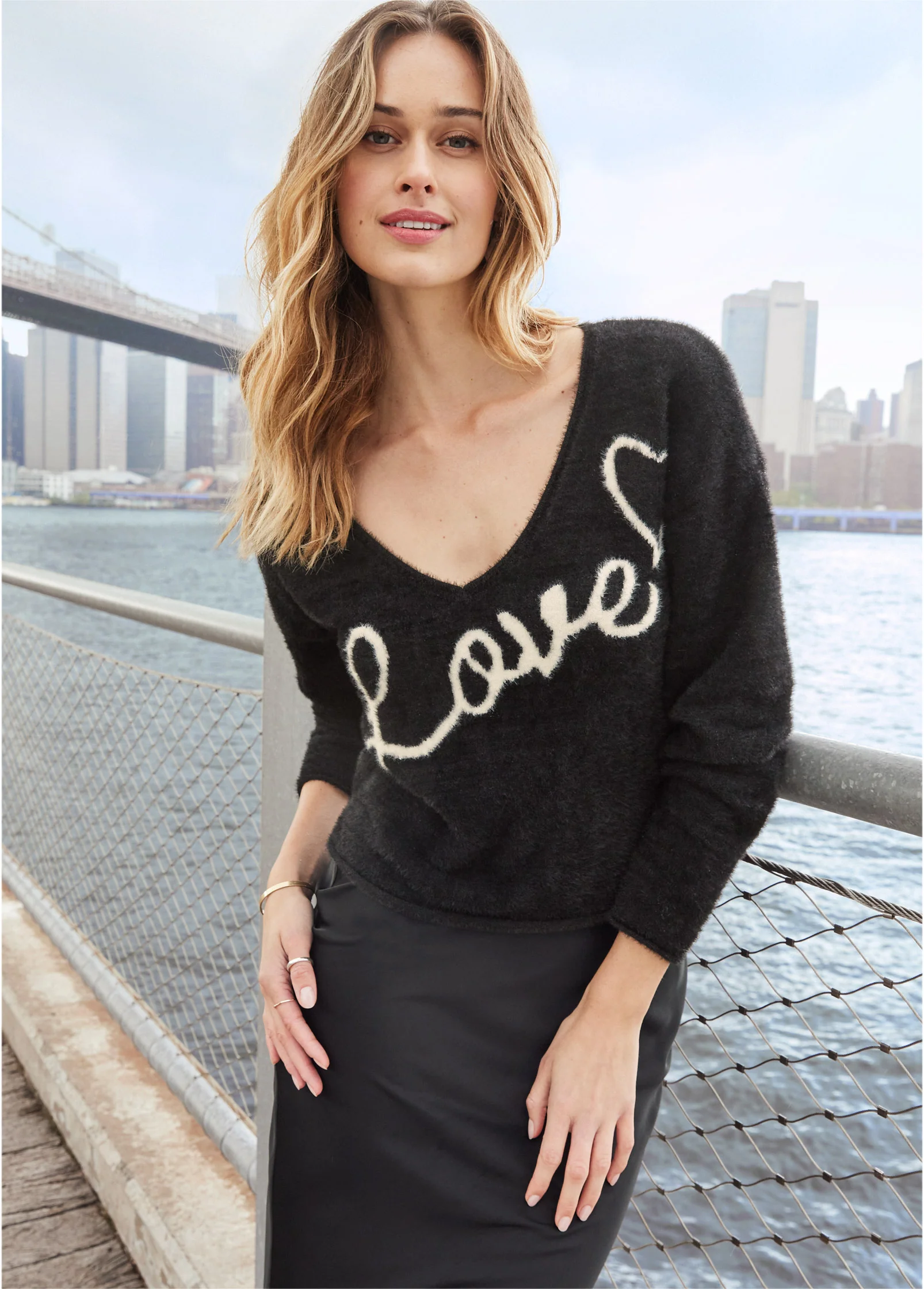 Love graphic sweater - Black