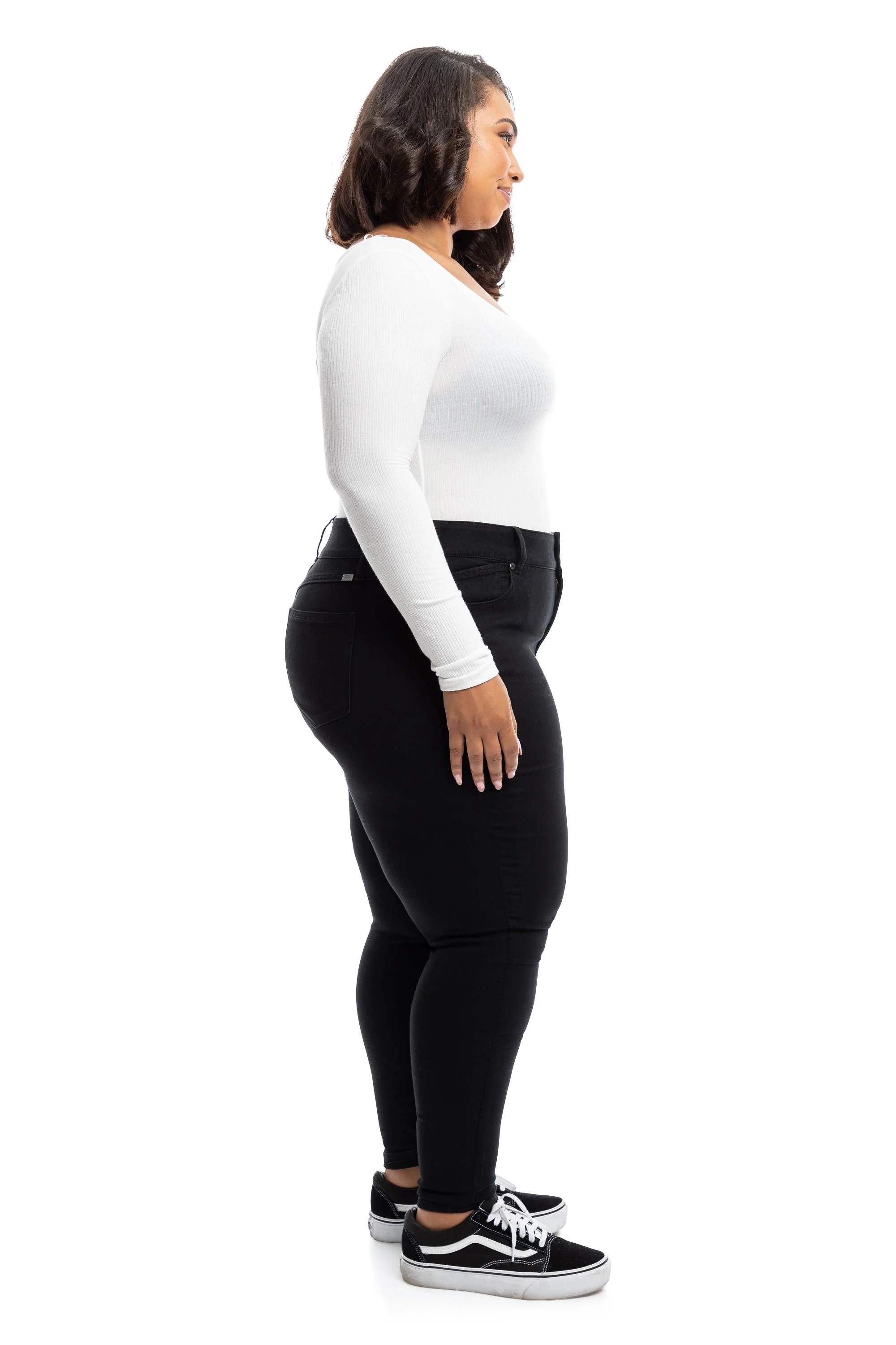 Plus High Rise Eco Ankle Skinny In Black