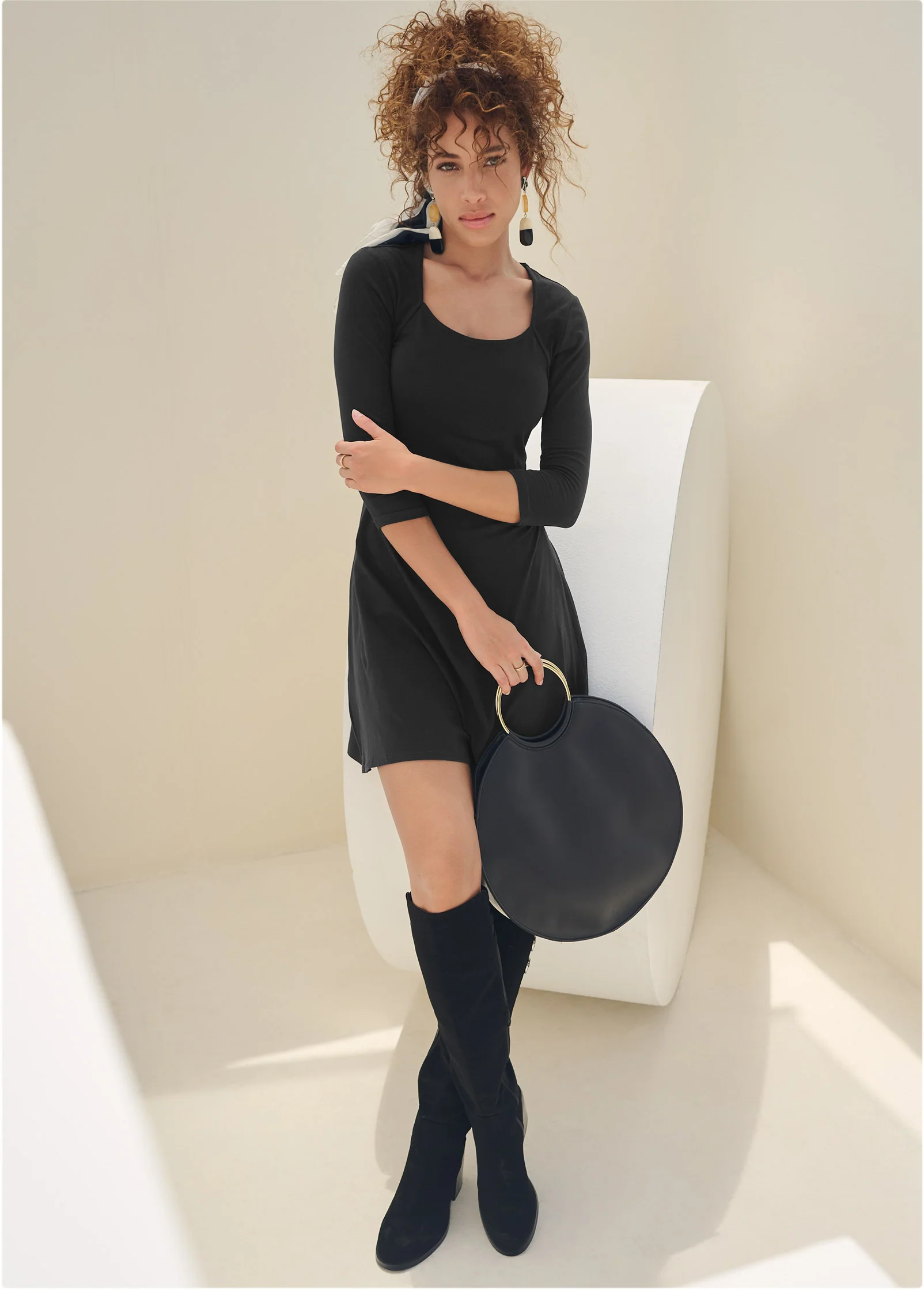 Fit and flare dress - Black