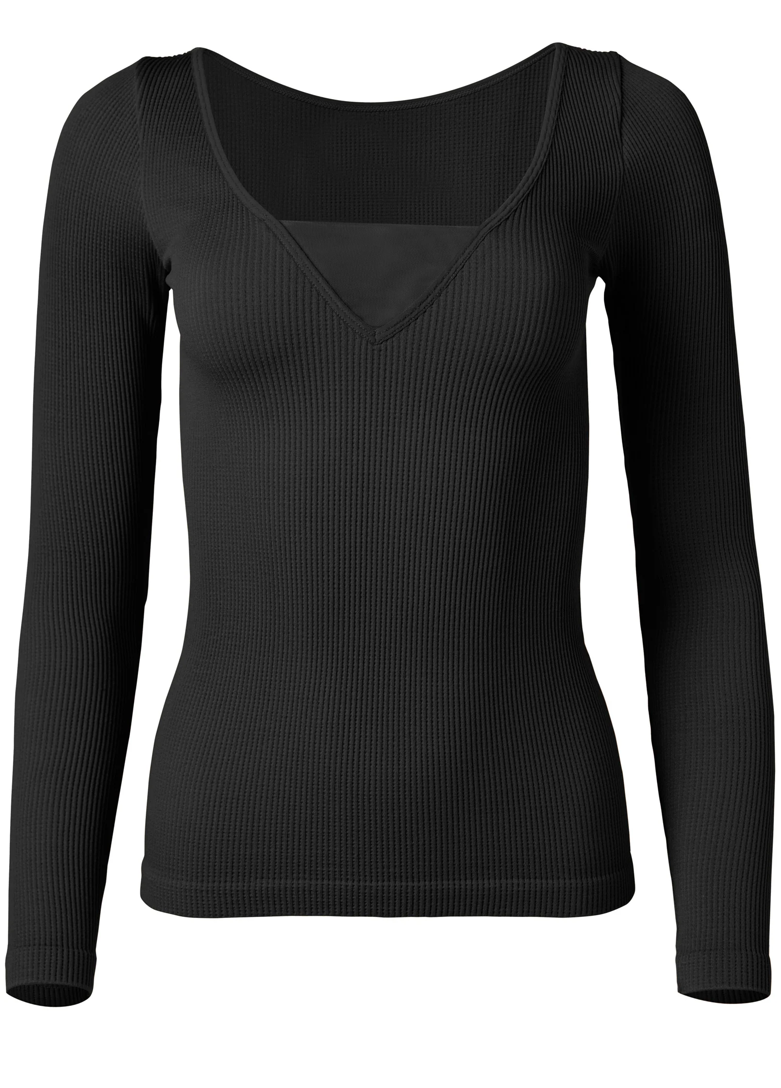 Ribbed smoothing top  - Black