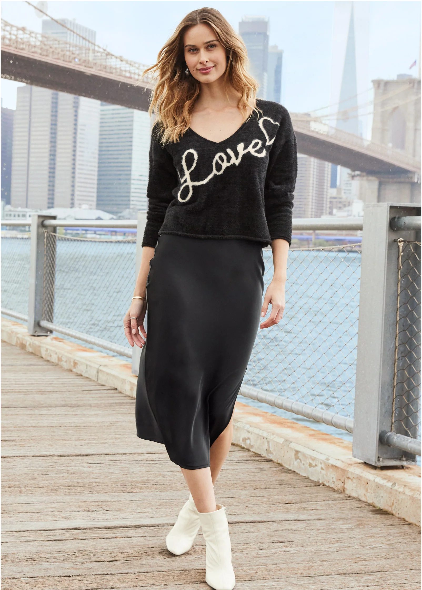 Love graphic sweater - Black