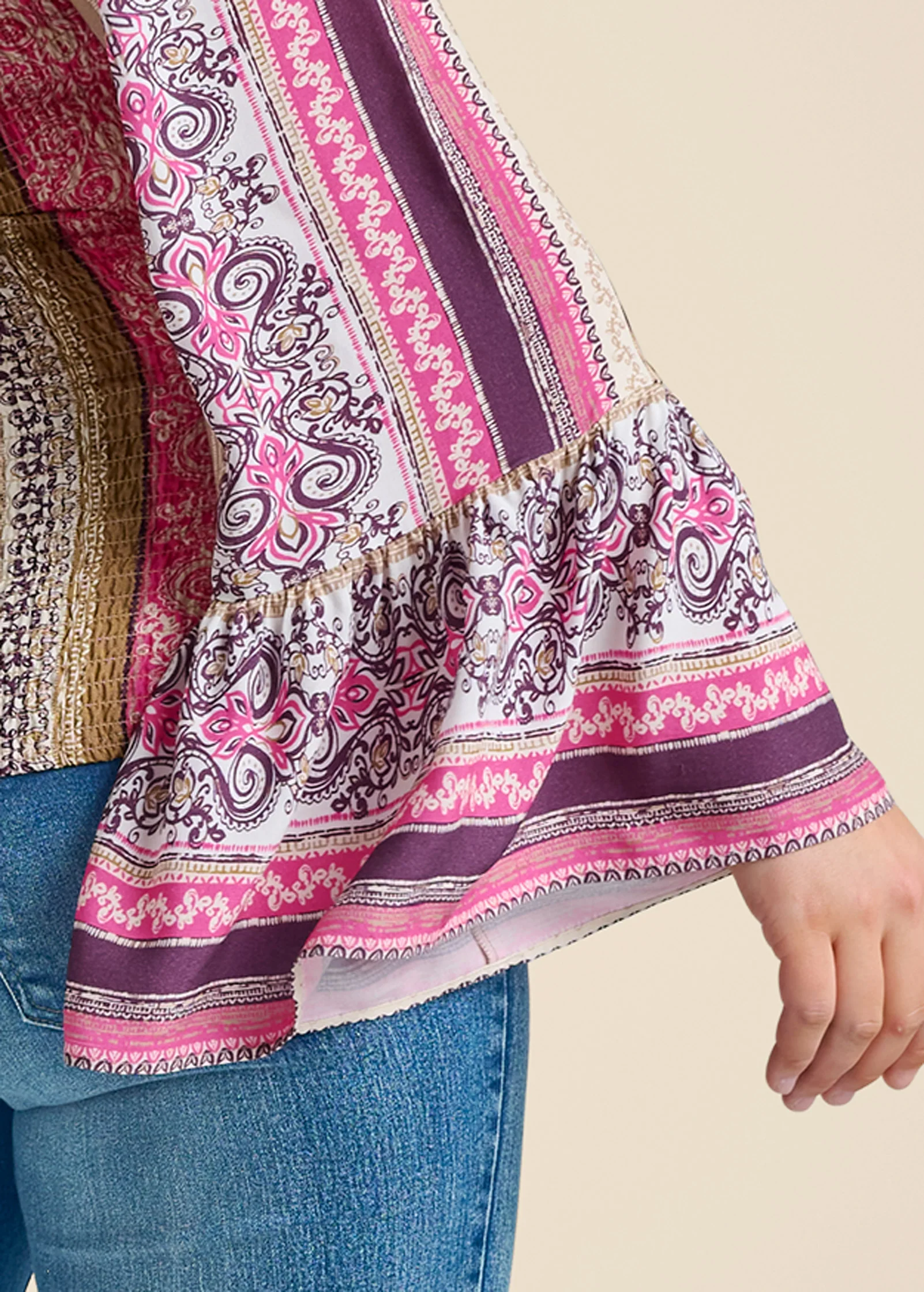 Sandstorm stripe top - Pink Multi