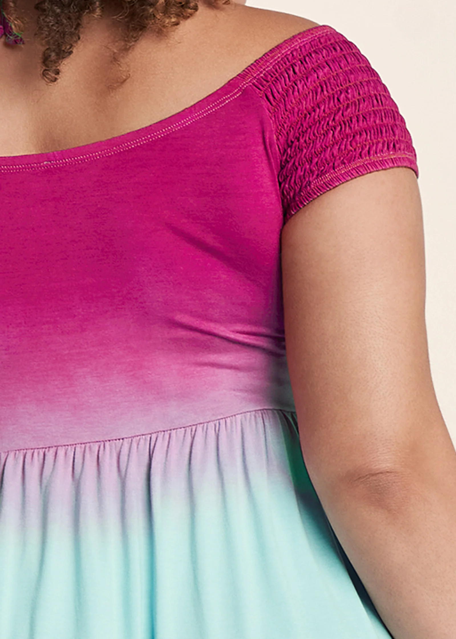 Embellished ombre dress - Blue & Pink