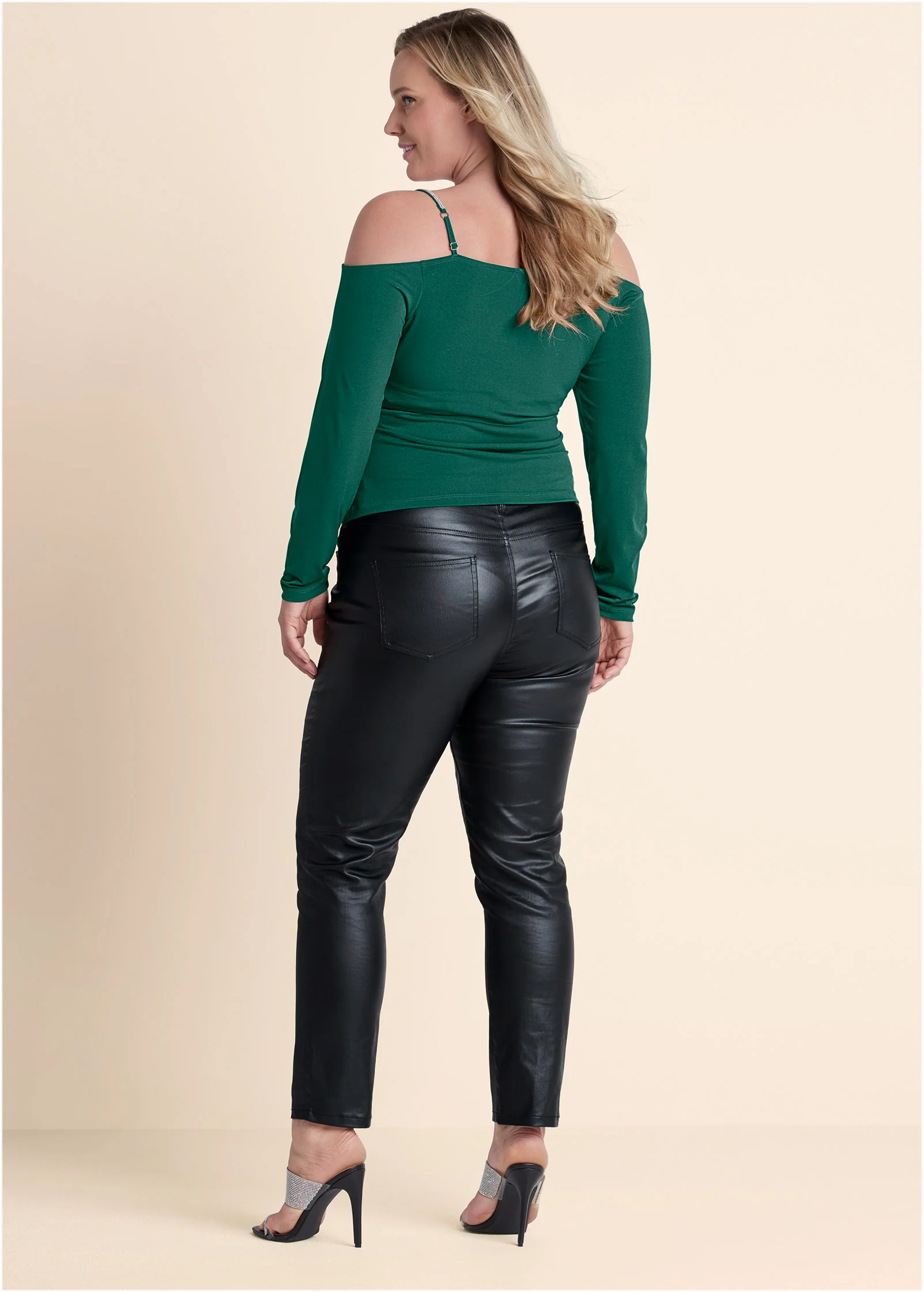 Embellished strappy top - Green