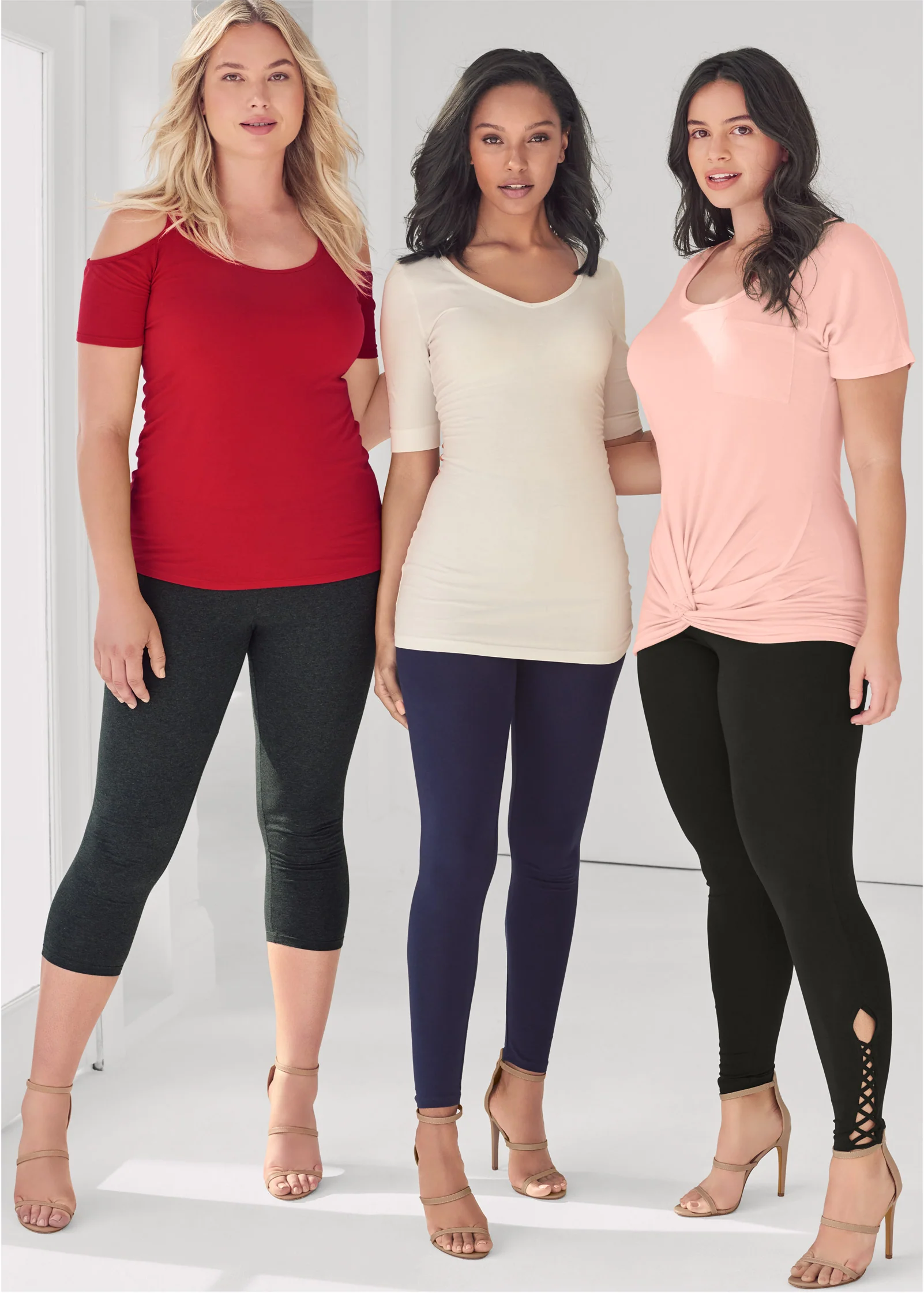 Long and lean cold-shoulder top - Red