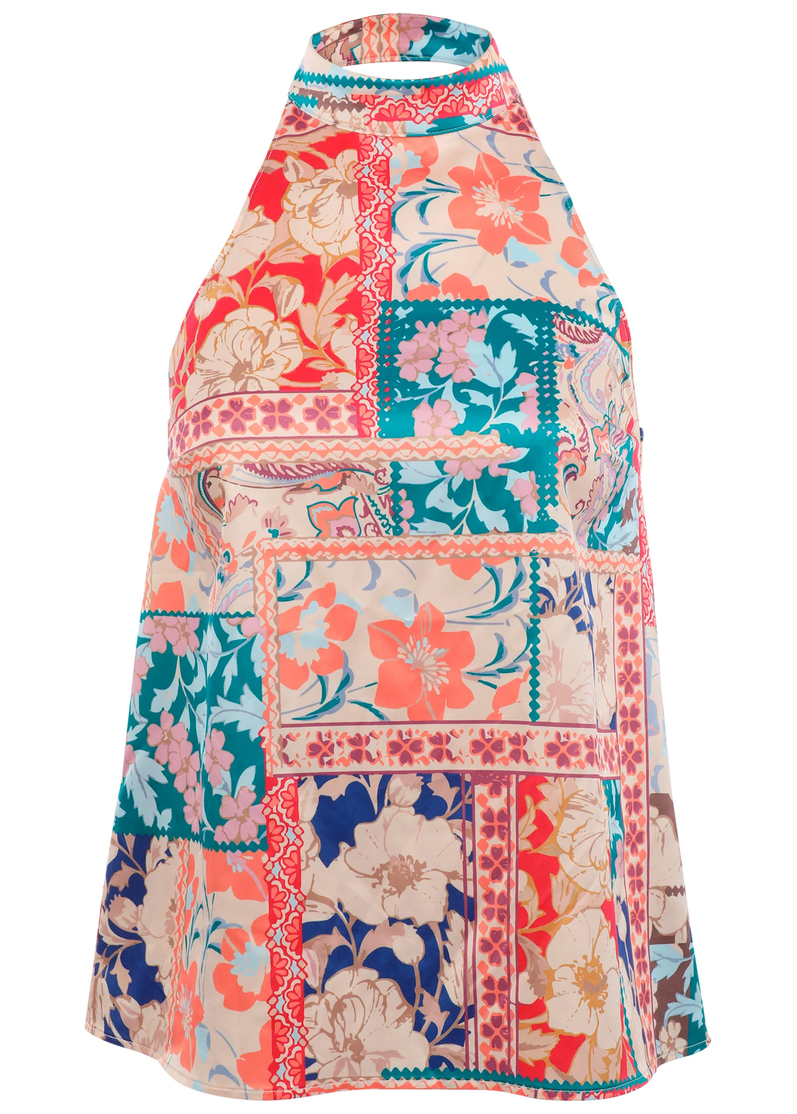 Printed halter top - Venetian Patchwork