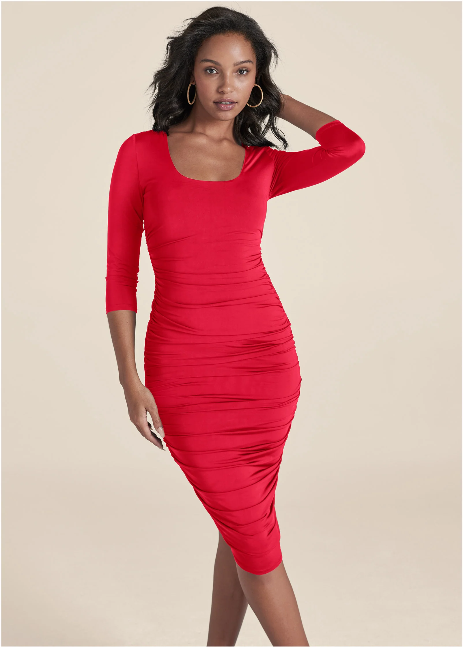 Shape Embrace midi dress - Red