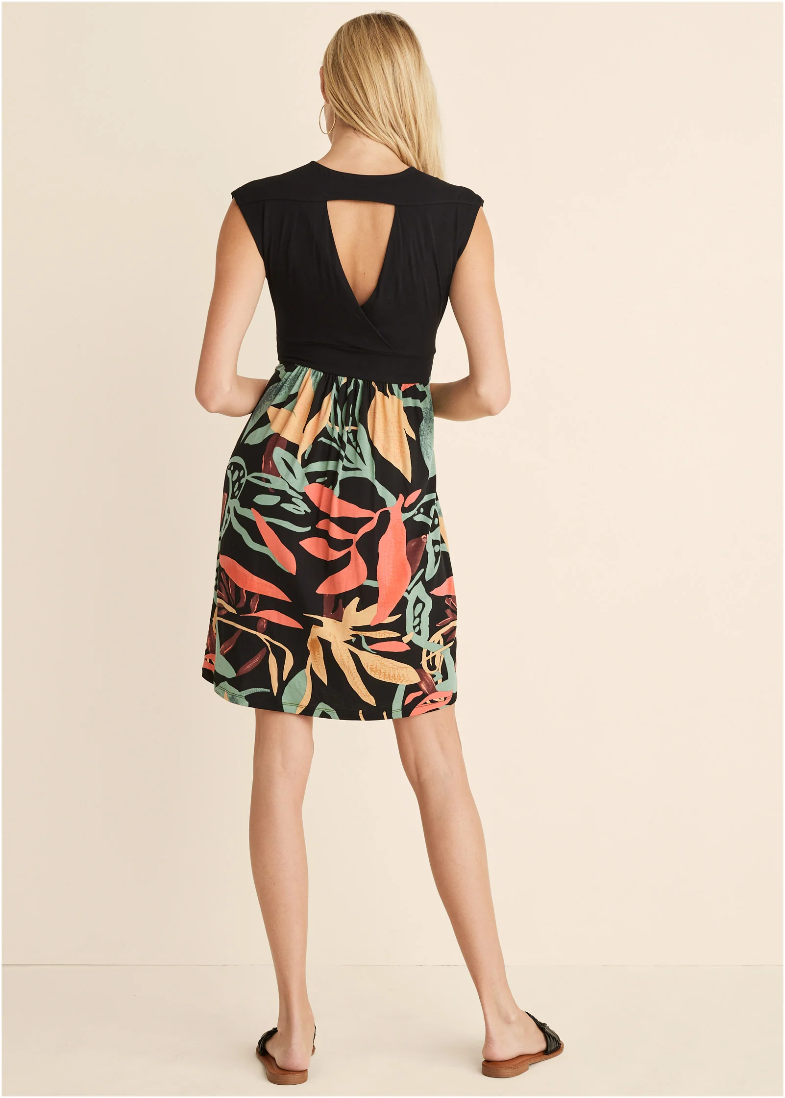 Abstract print dress  - Black Multi
