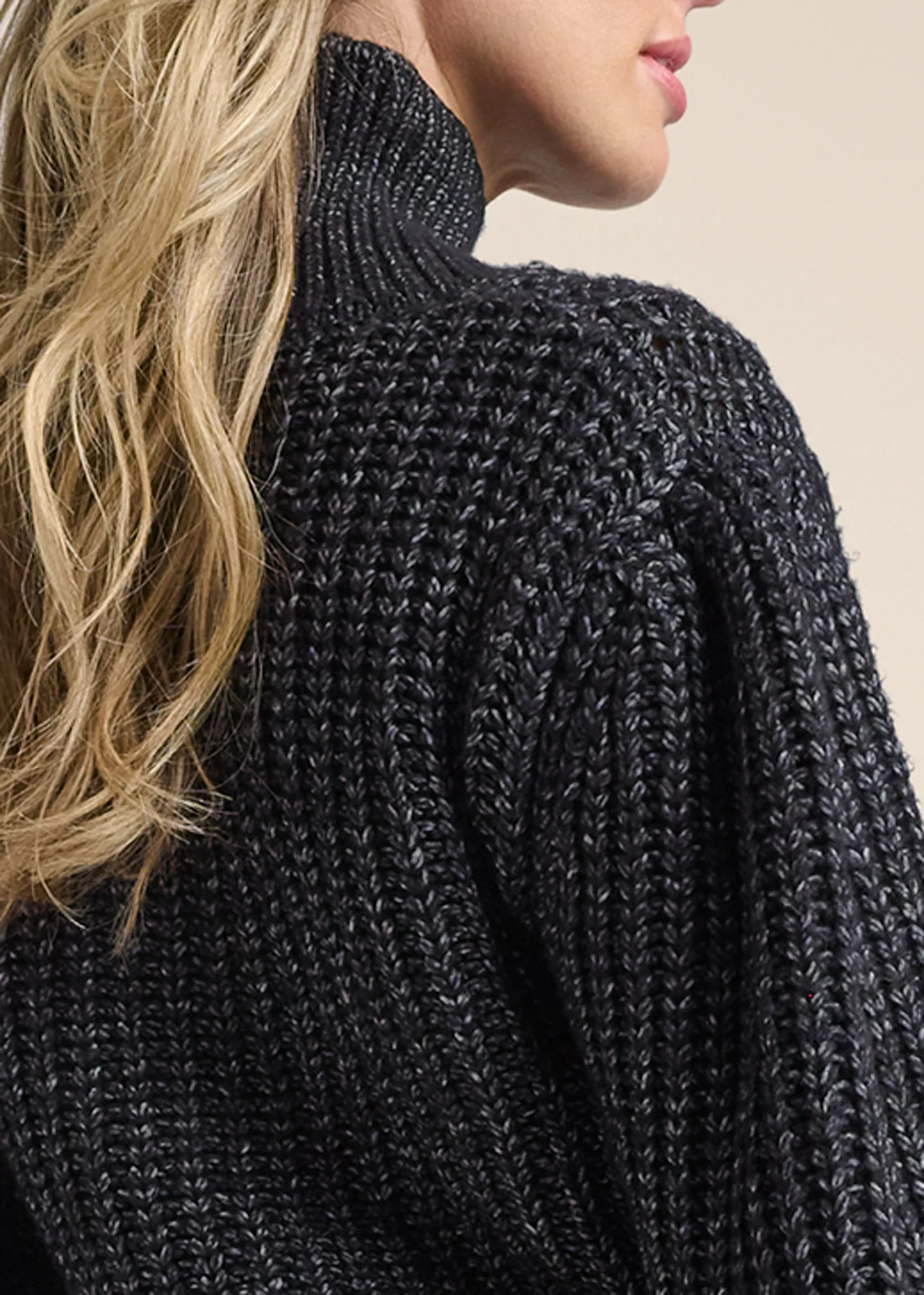 Wrapped turtleneck sweater - Black Multi