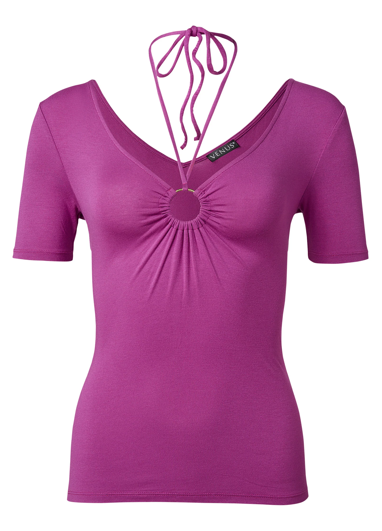 Ruched ring top - Dark Pink