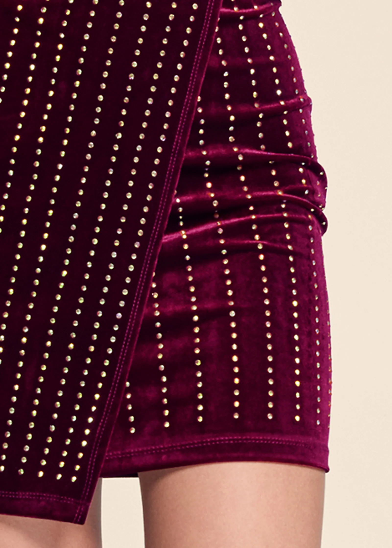 Embellished velvet dress - Burgundy Multi