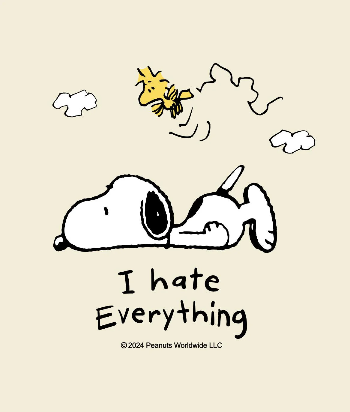 Peanuts Snoopy & Woodstock I Hate Everything Mens T-Shirt