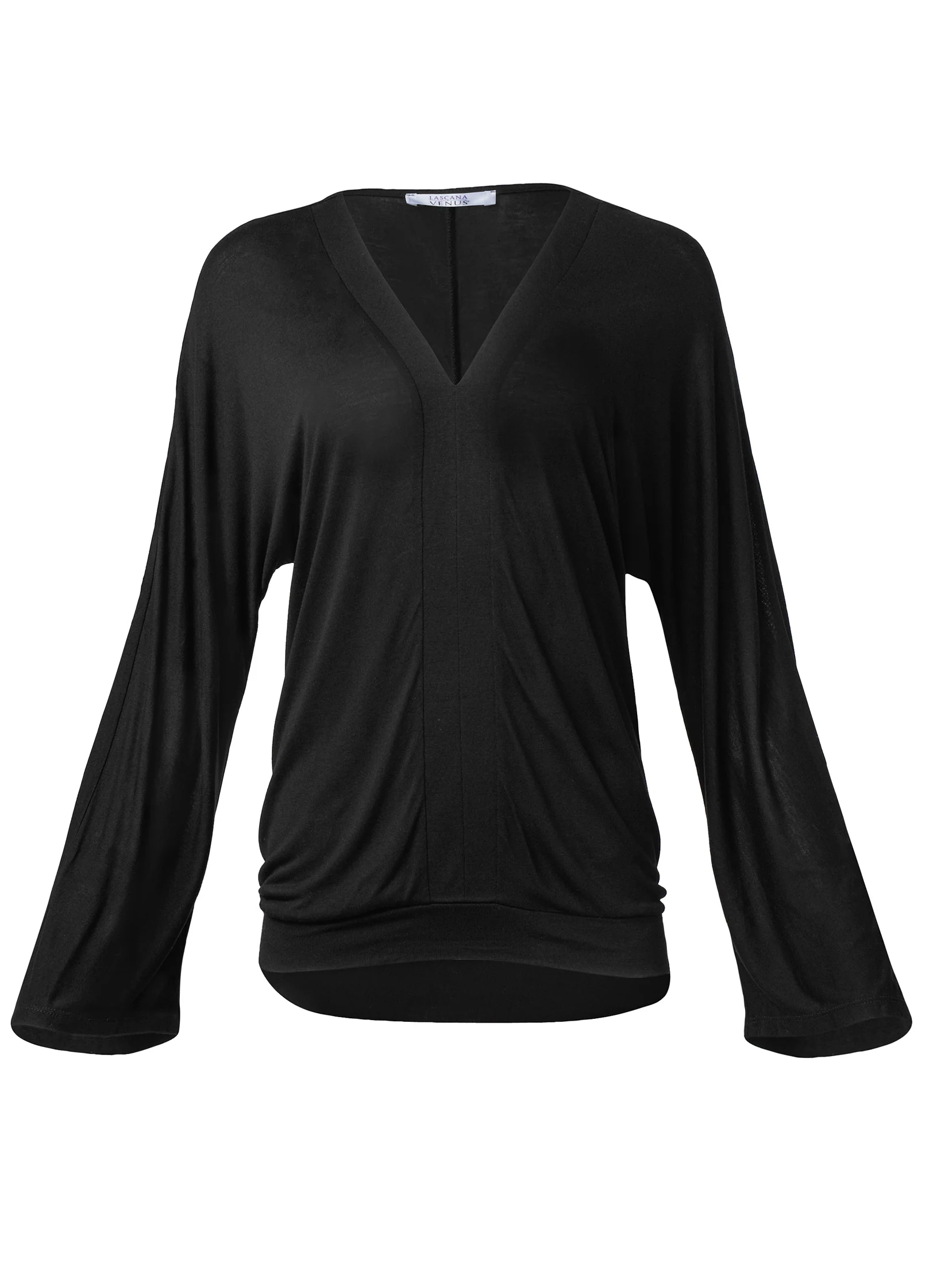 Banded hem top - Black