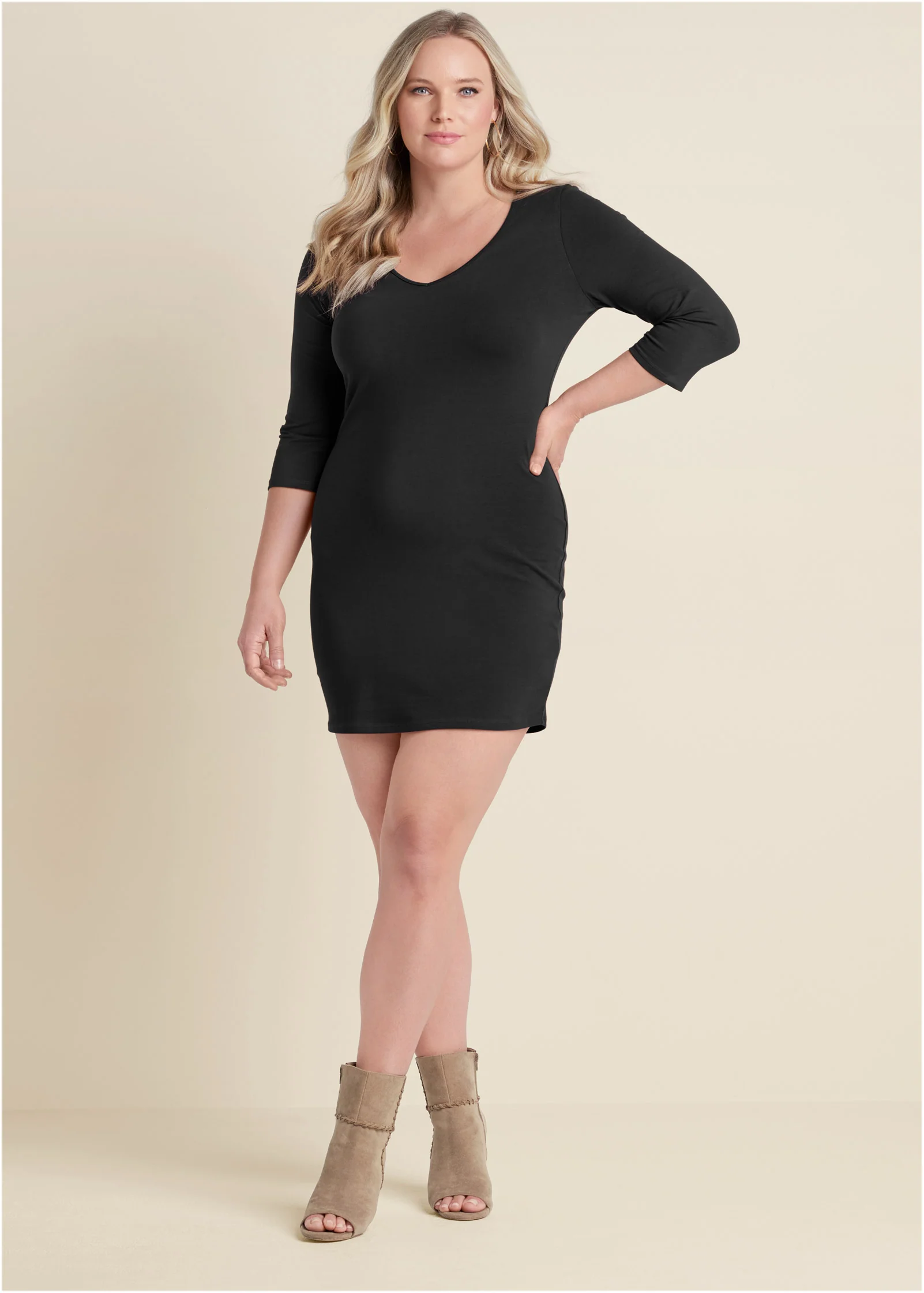 Long and lean mini dress - Black