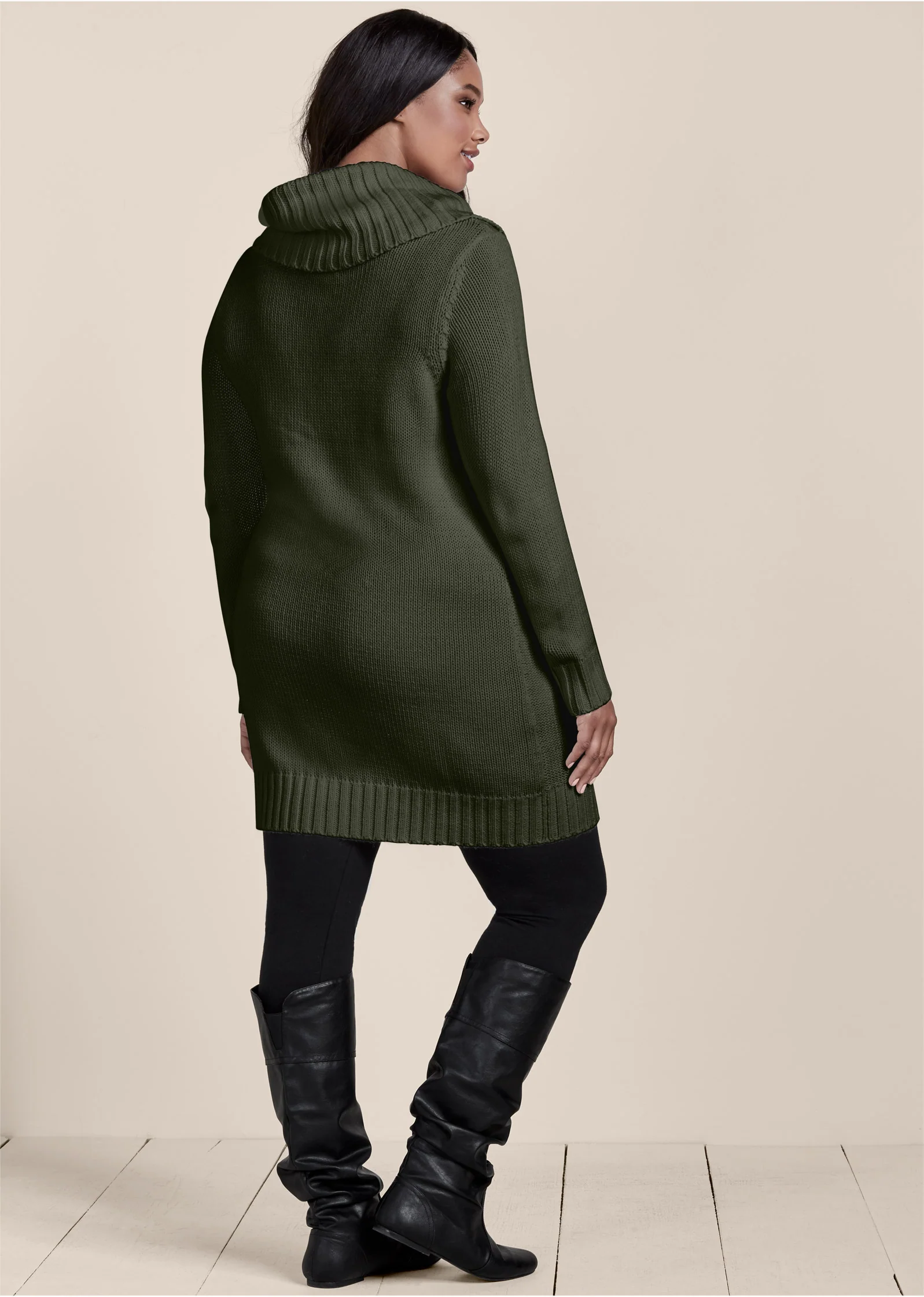 Cozy sweater dress - Olive