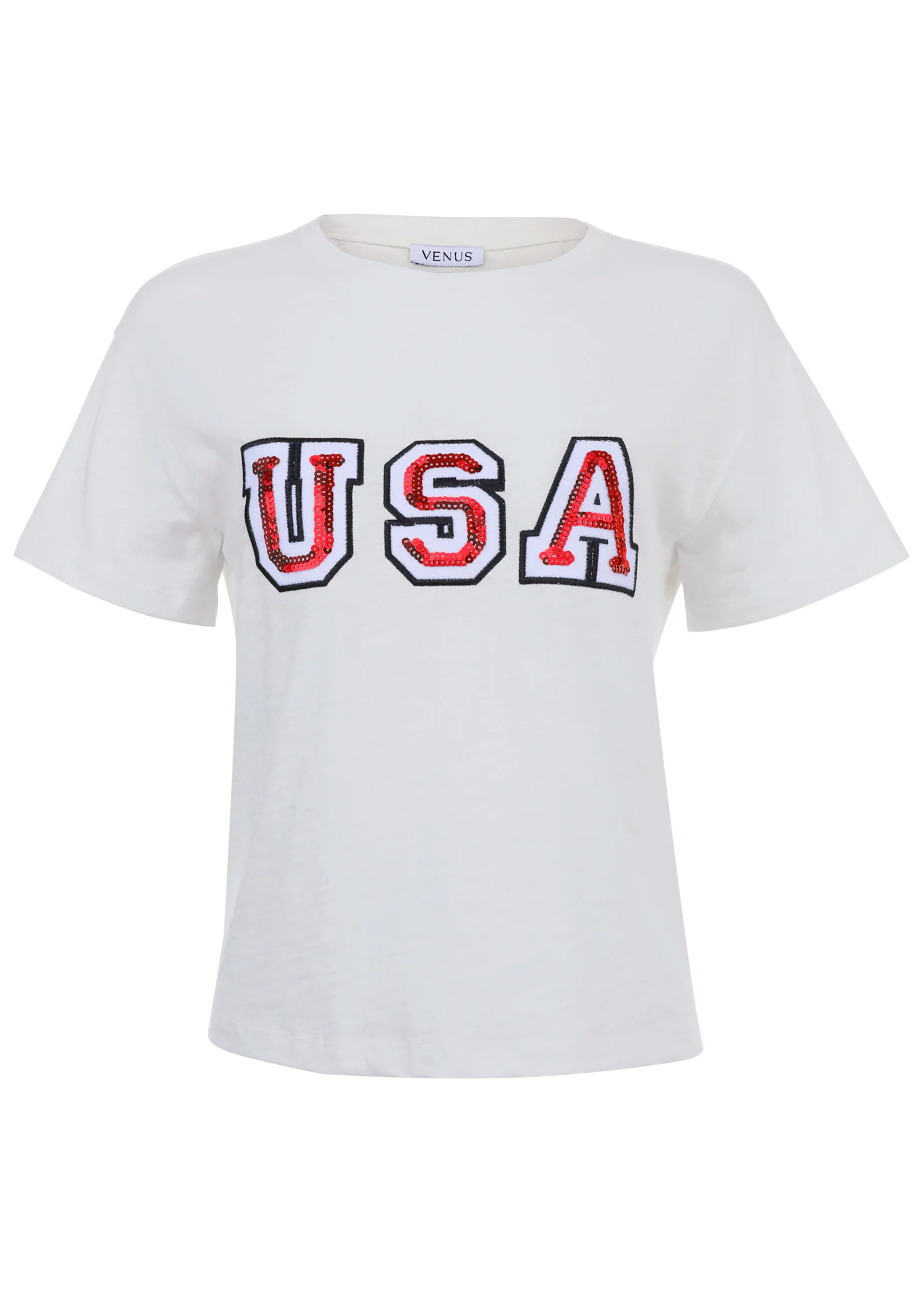 Collegiate Usa Graphic Tee - Off White
