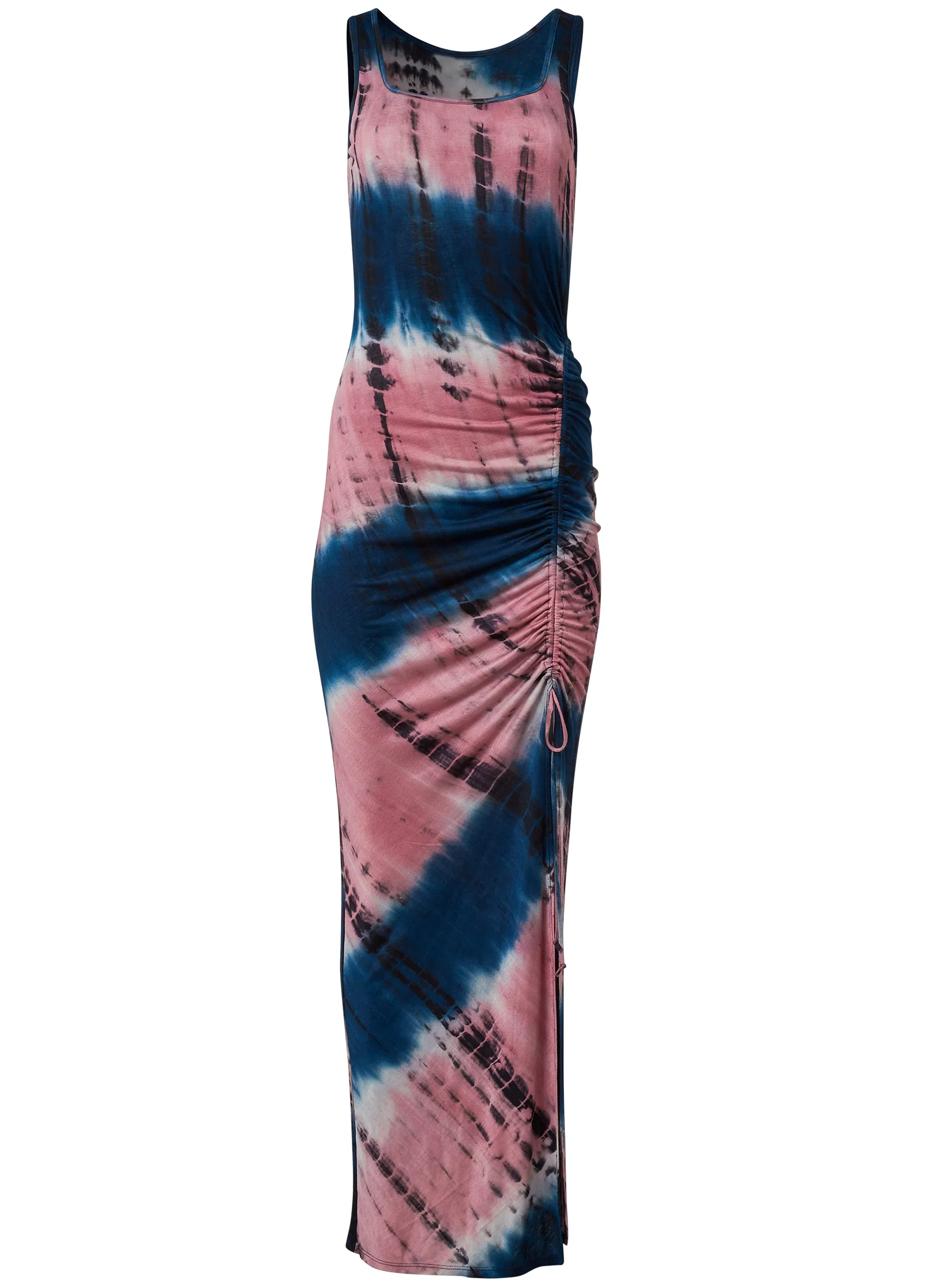 Tie-dye maxi dress - Navy & Coral