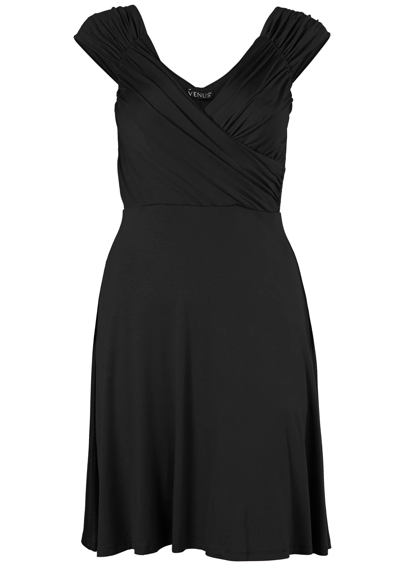 Draped front dress - Black