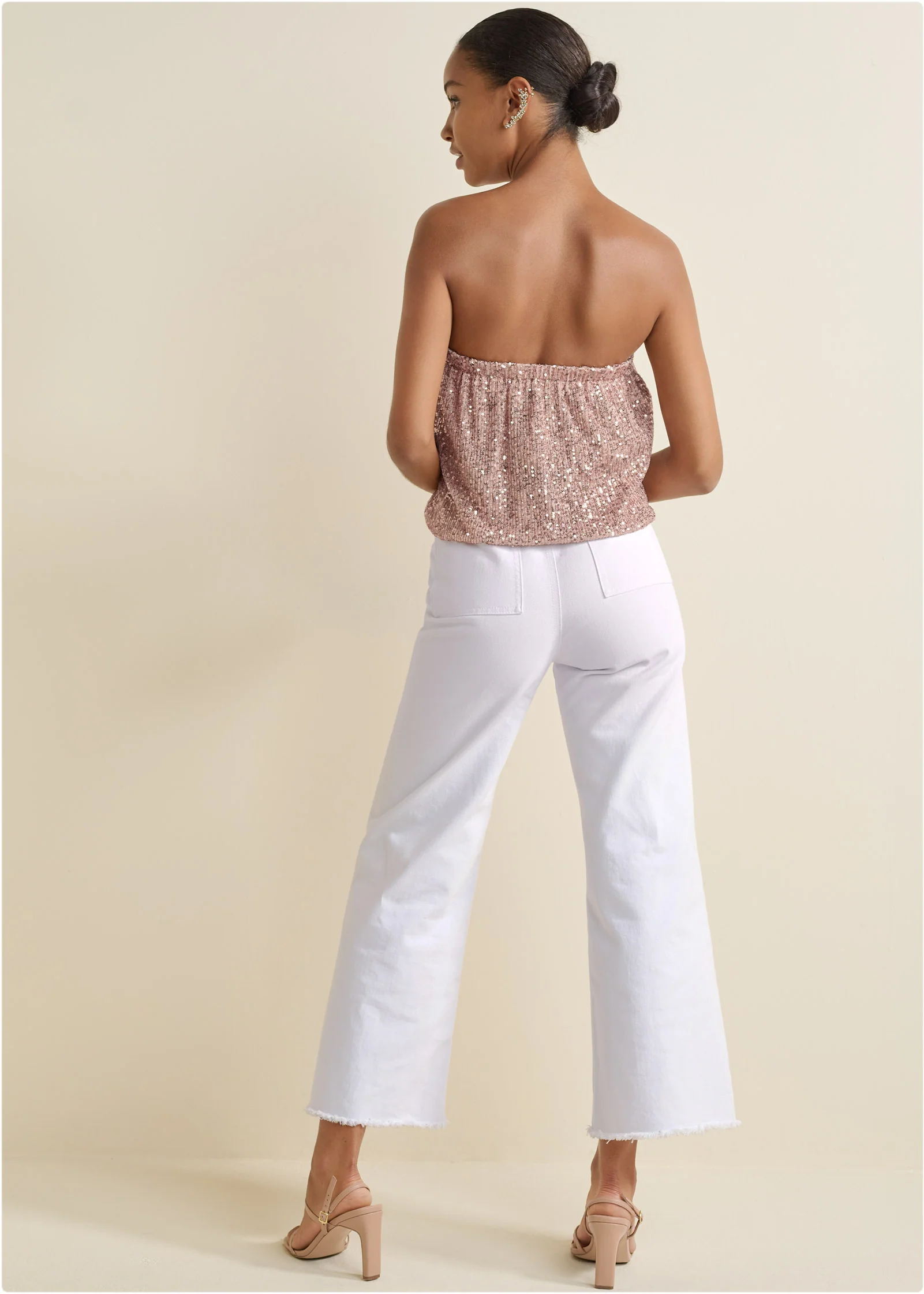 Sequin tube top - Rose Gold