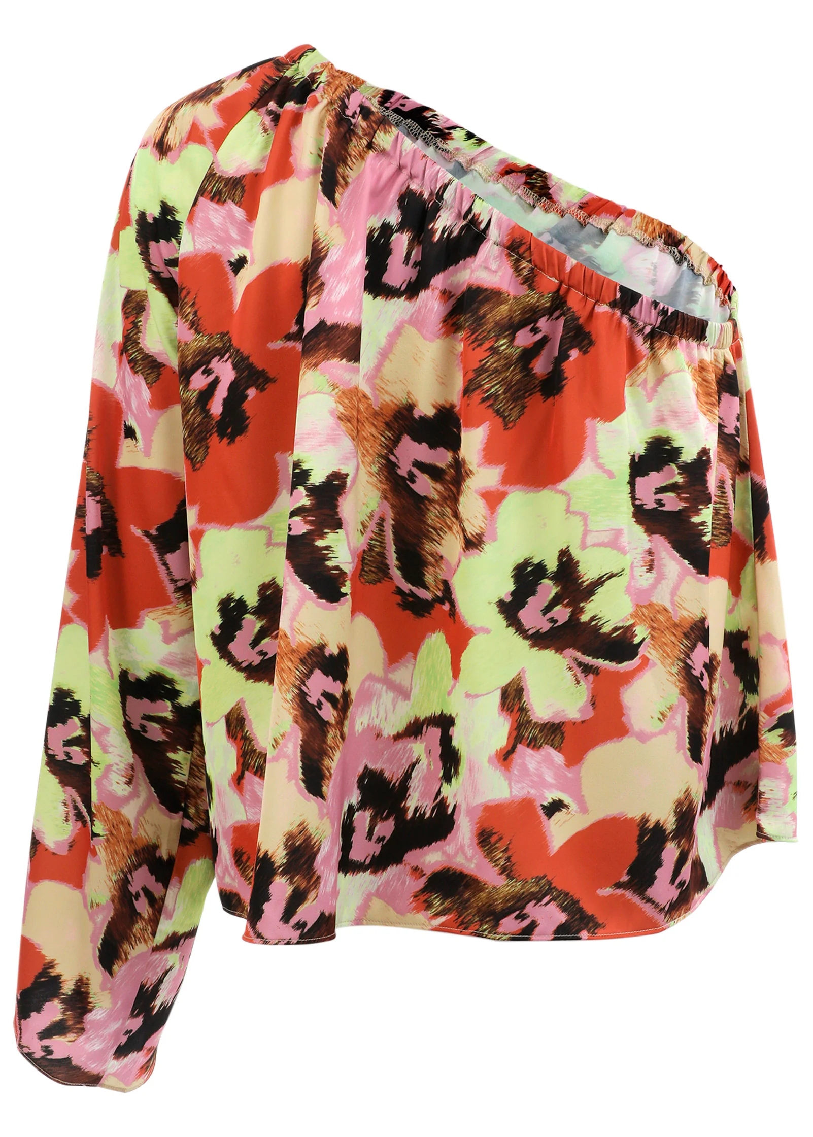 One shoulder top - Blurred Bouquet