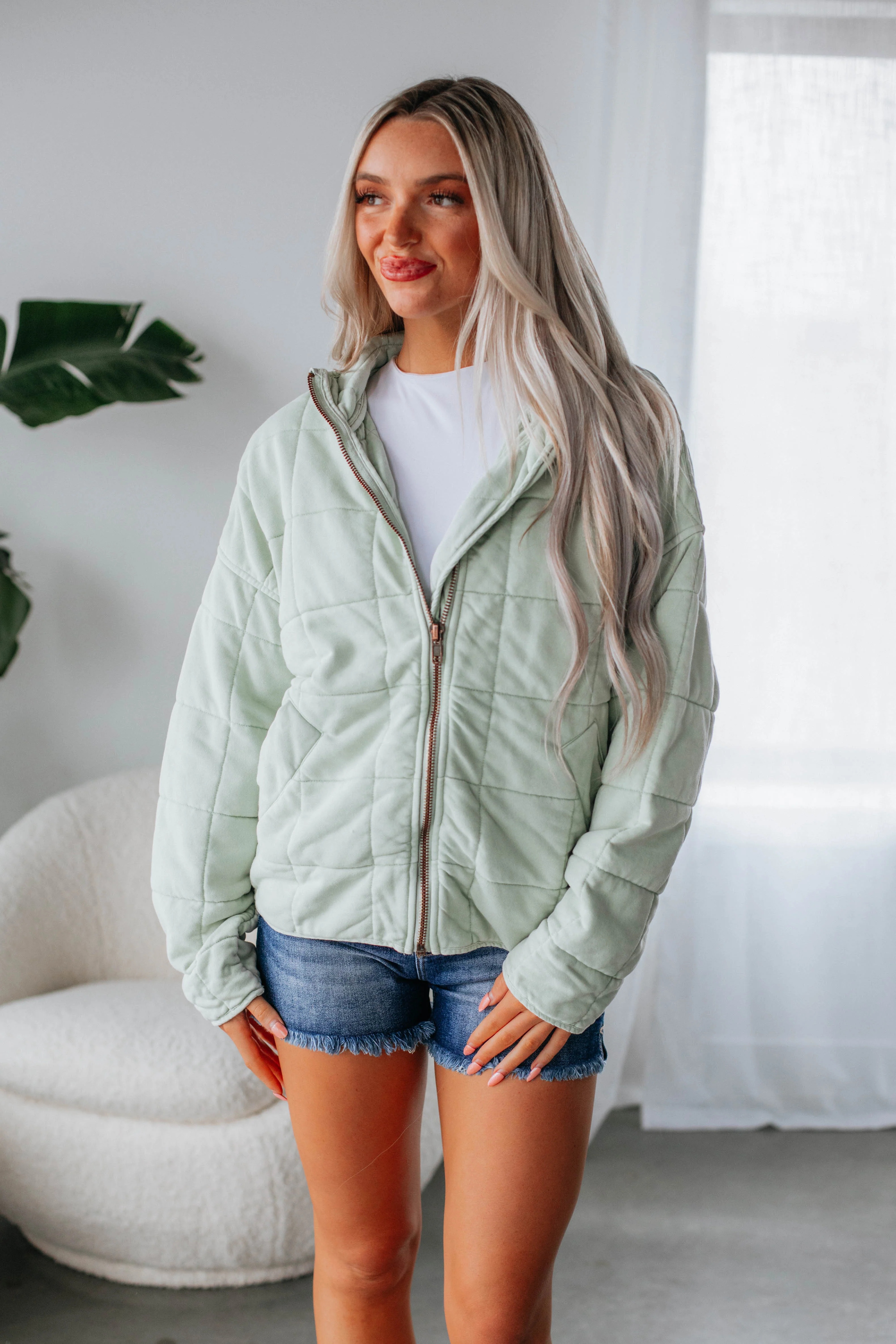 Zaiden Quilted Jacket - Mint