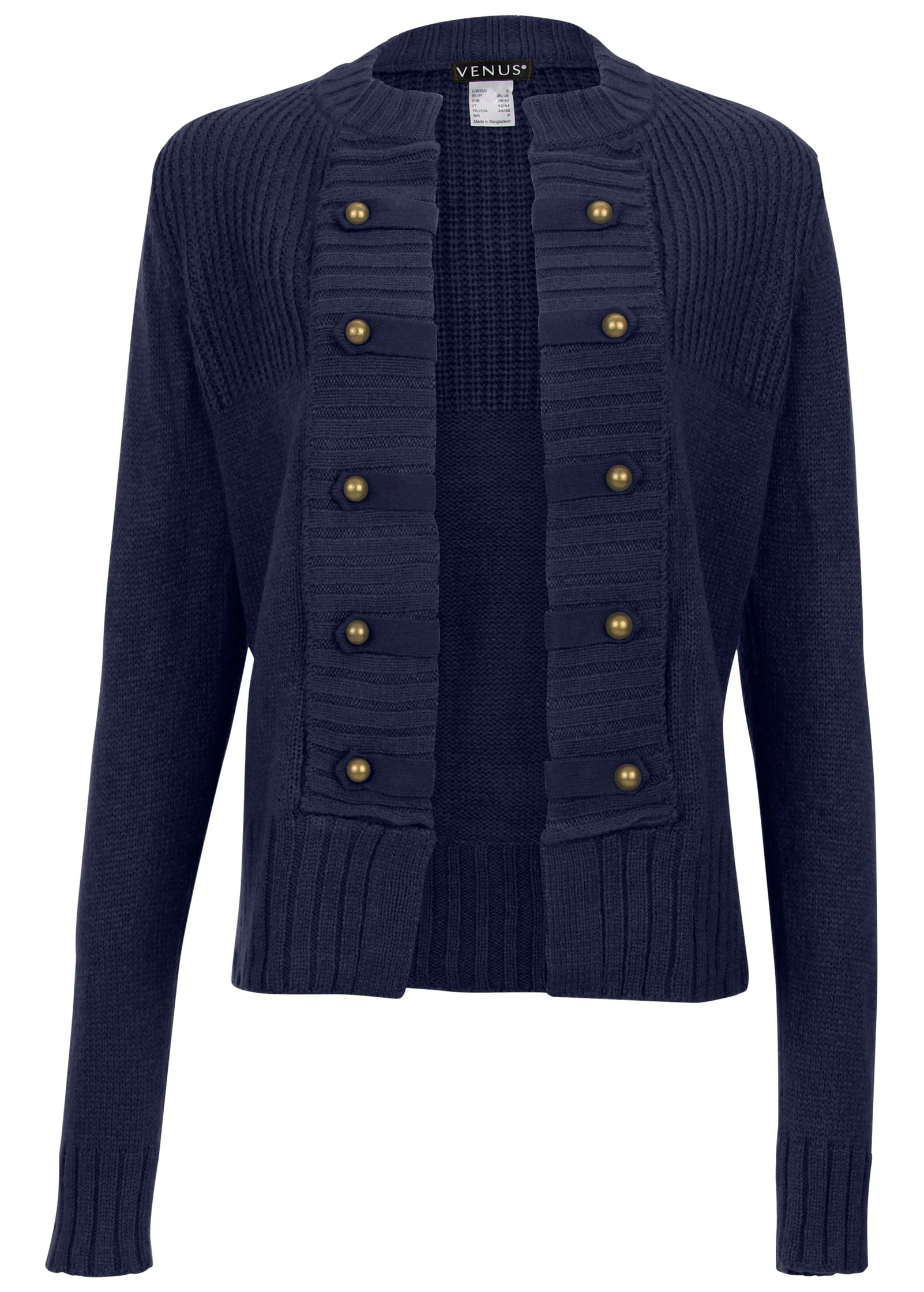 Tab button detail cardigan - Navy