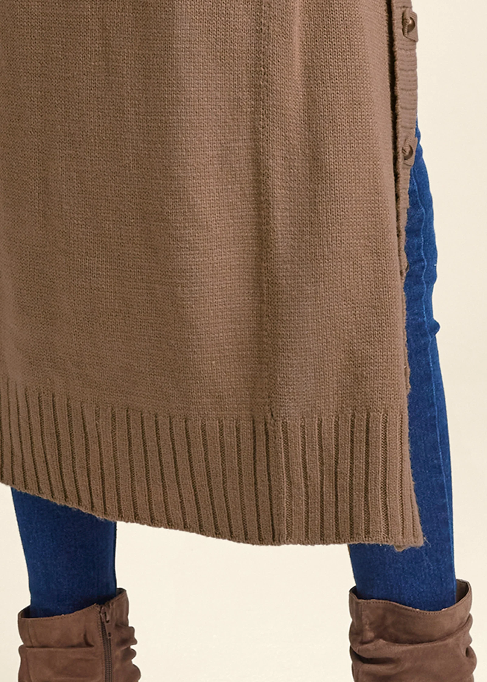 Tab button detail duster - Oatmeal