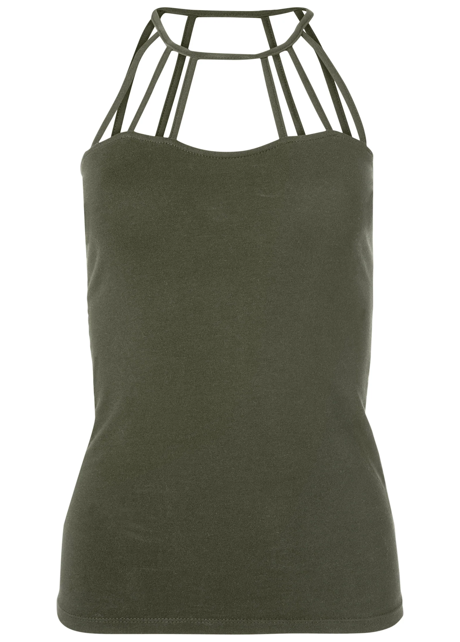 Strappy detail top - Olive