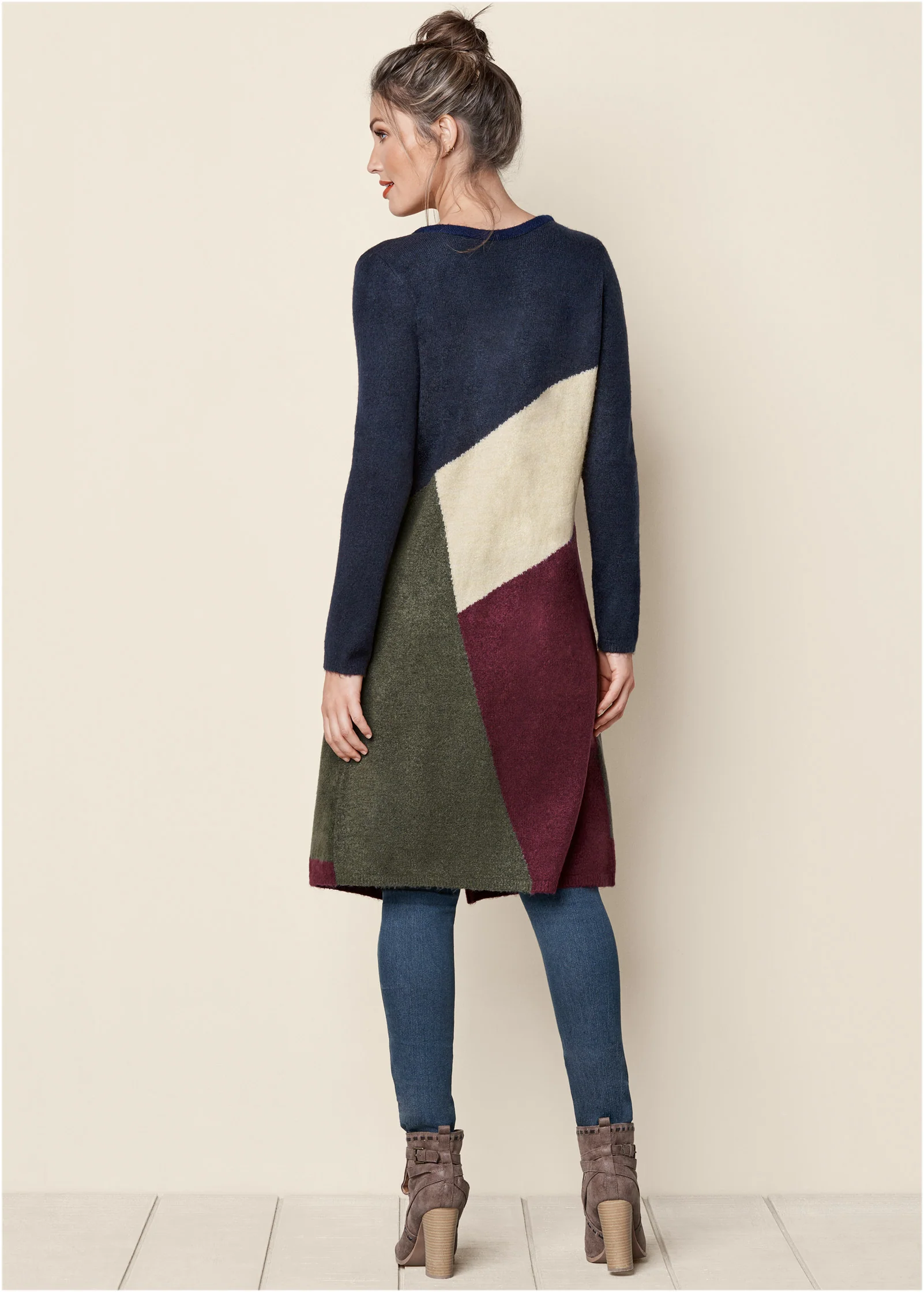 Color block cardigan - Navy Multi