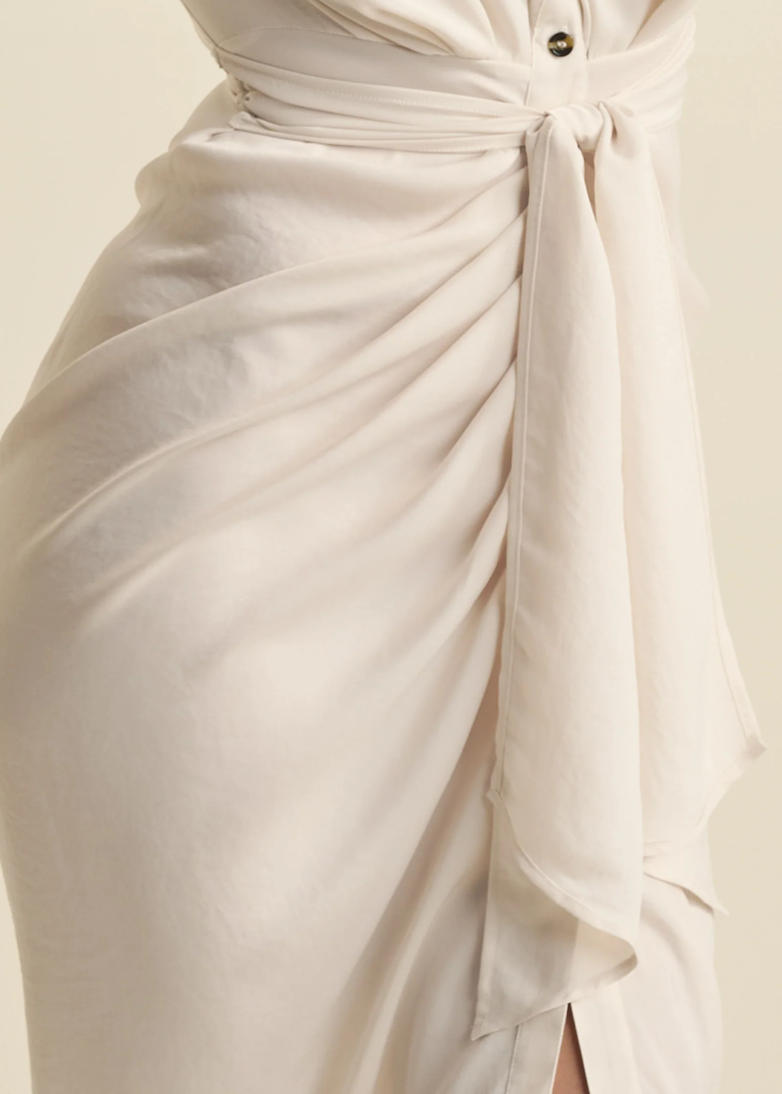 Button-front shirt dress  - Off White