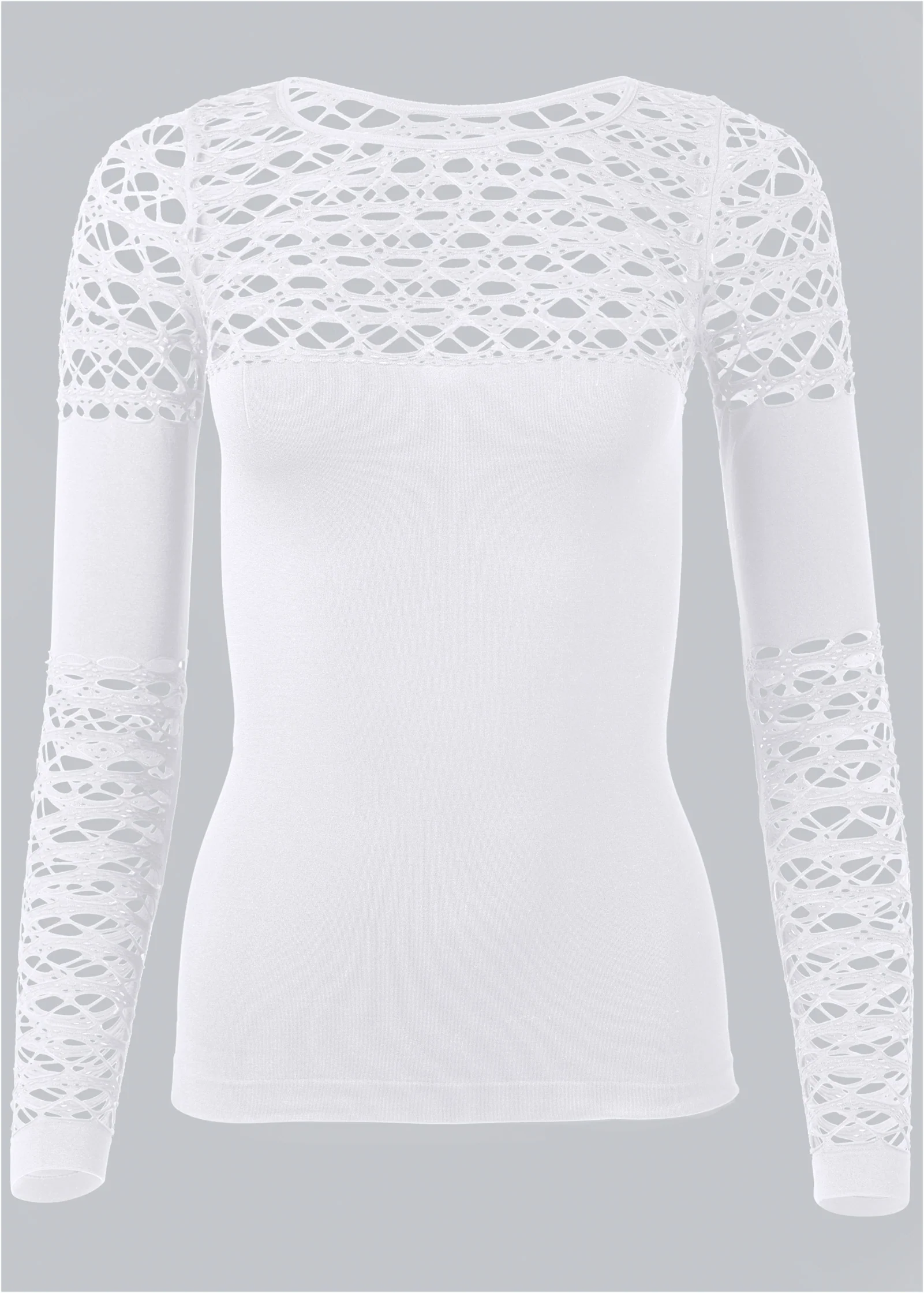 Seamless fitted cutout top - White