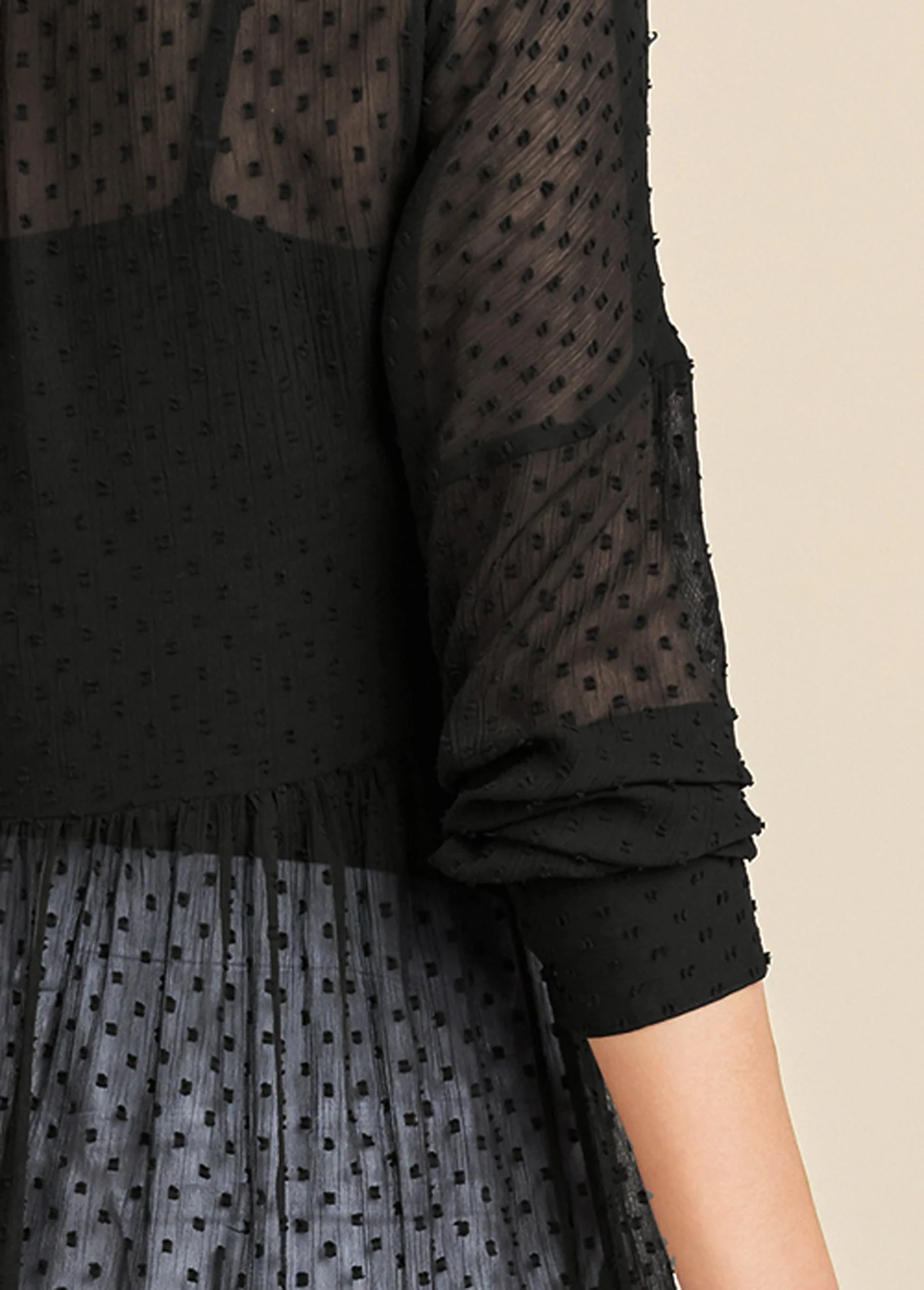 Swiss dot maxi top - Black