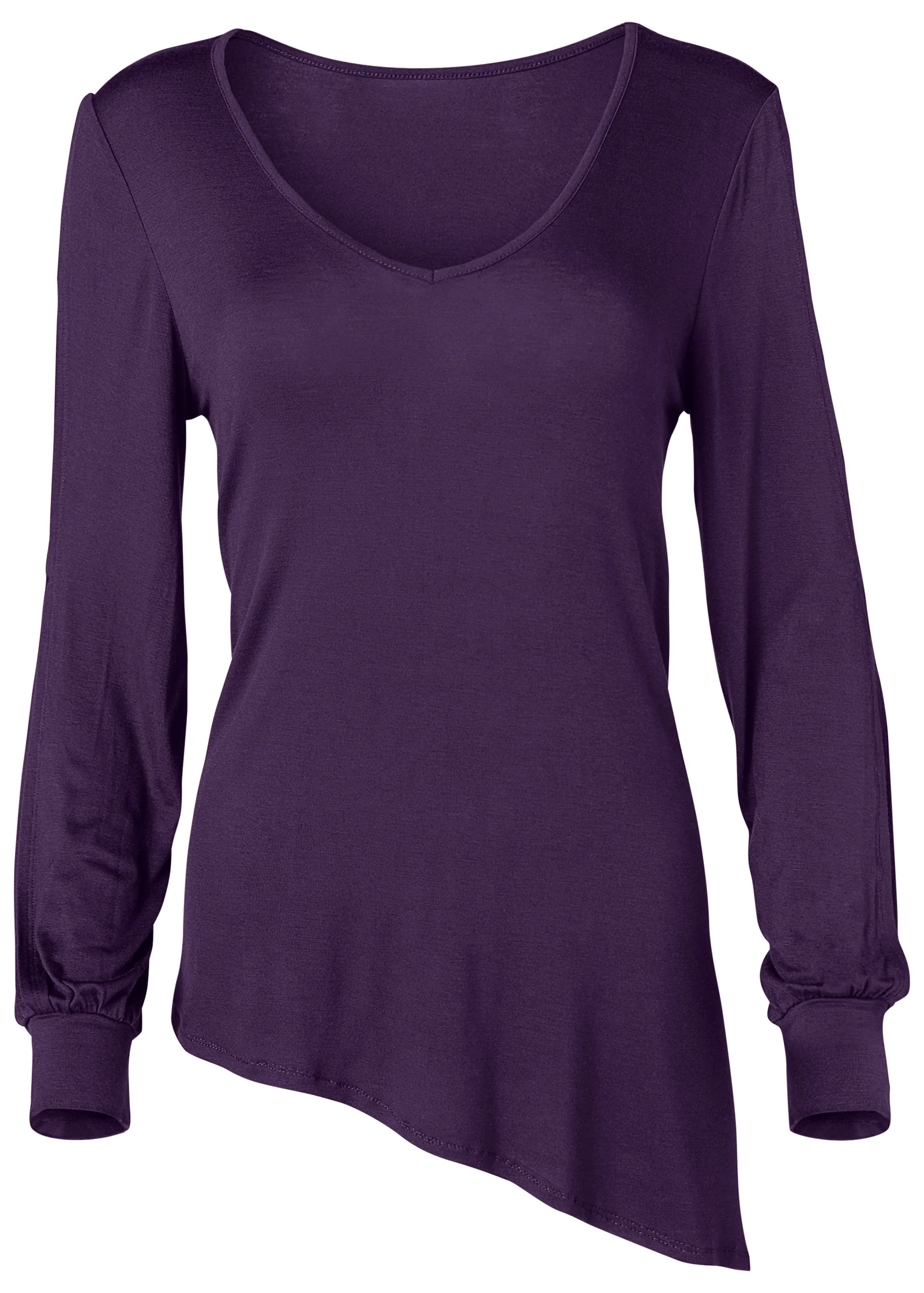 V-neck cold-shoulder top - Dark Purple