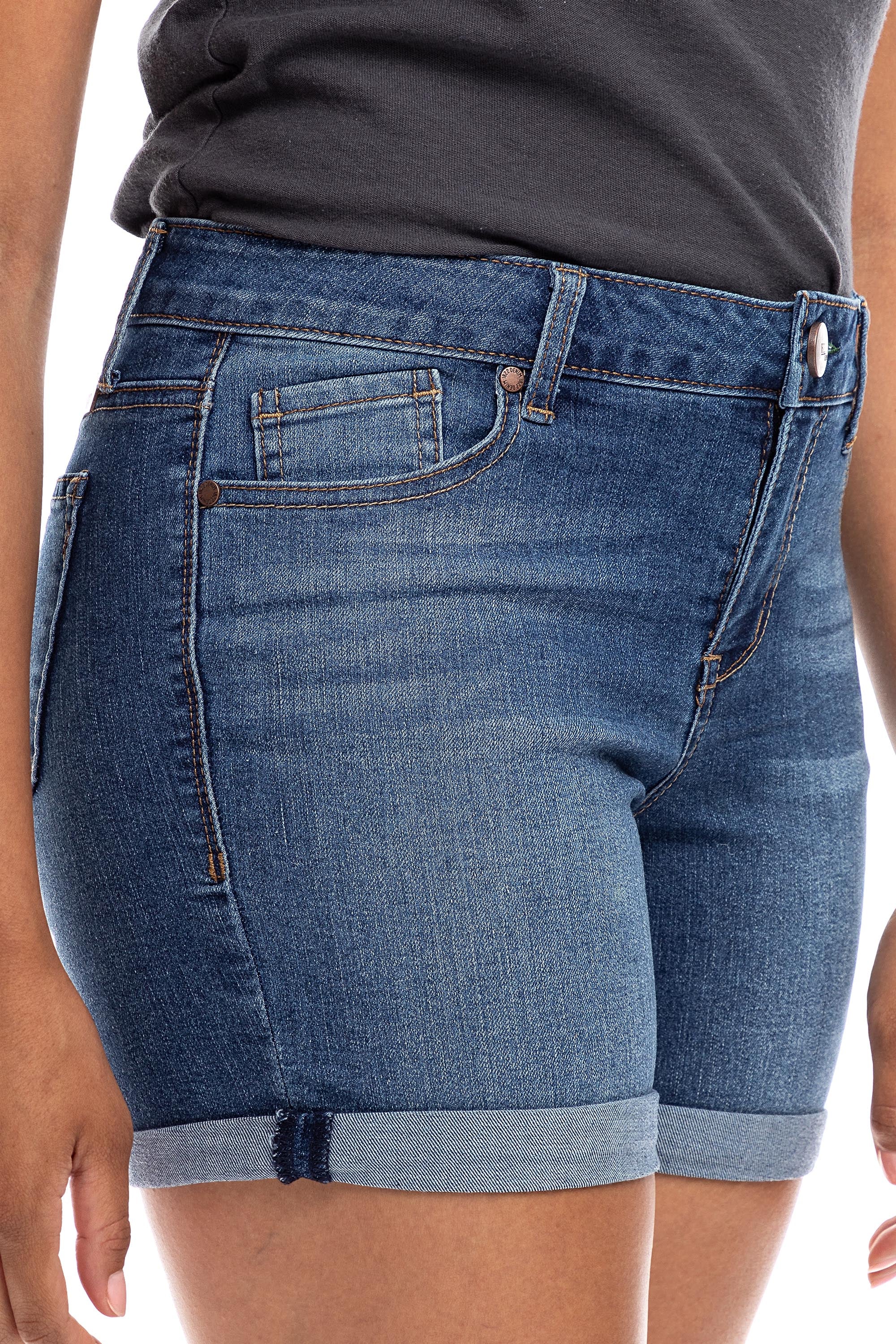 Re:Denim Rolled Shorts in Charlie